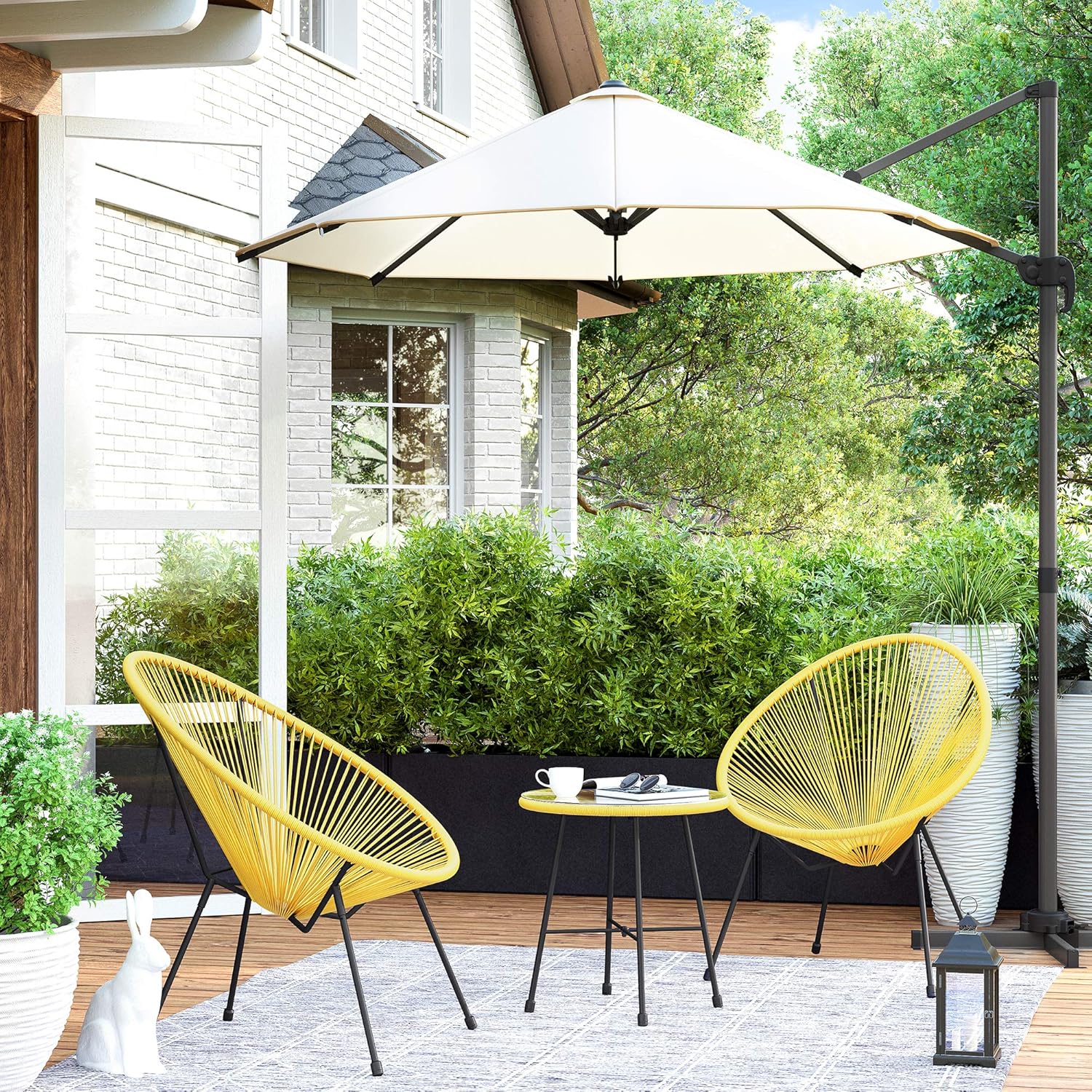 Outdoor Settee 2-Seat Garden Furniture with Backrest PE Rattan