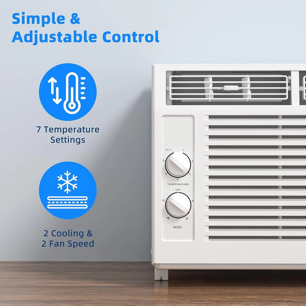 Antarctic Star 12,000 BTU U-Shaped Window Air Conditioner Unit Cools up to 550 Sq.Ft. with 6 Modes 24H Timer, Ultra Quiet Window AC Units