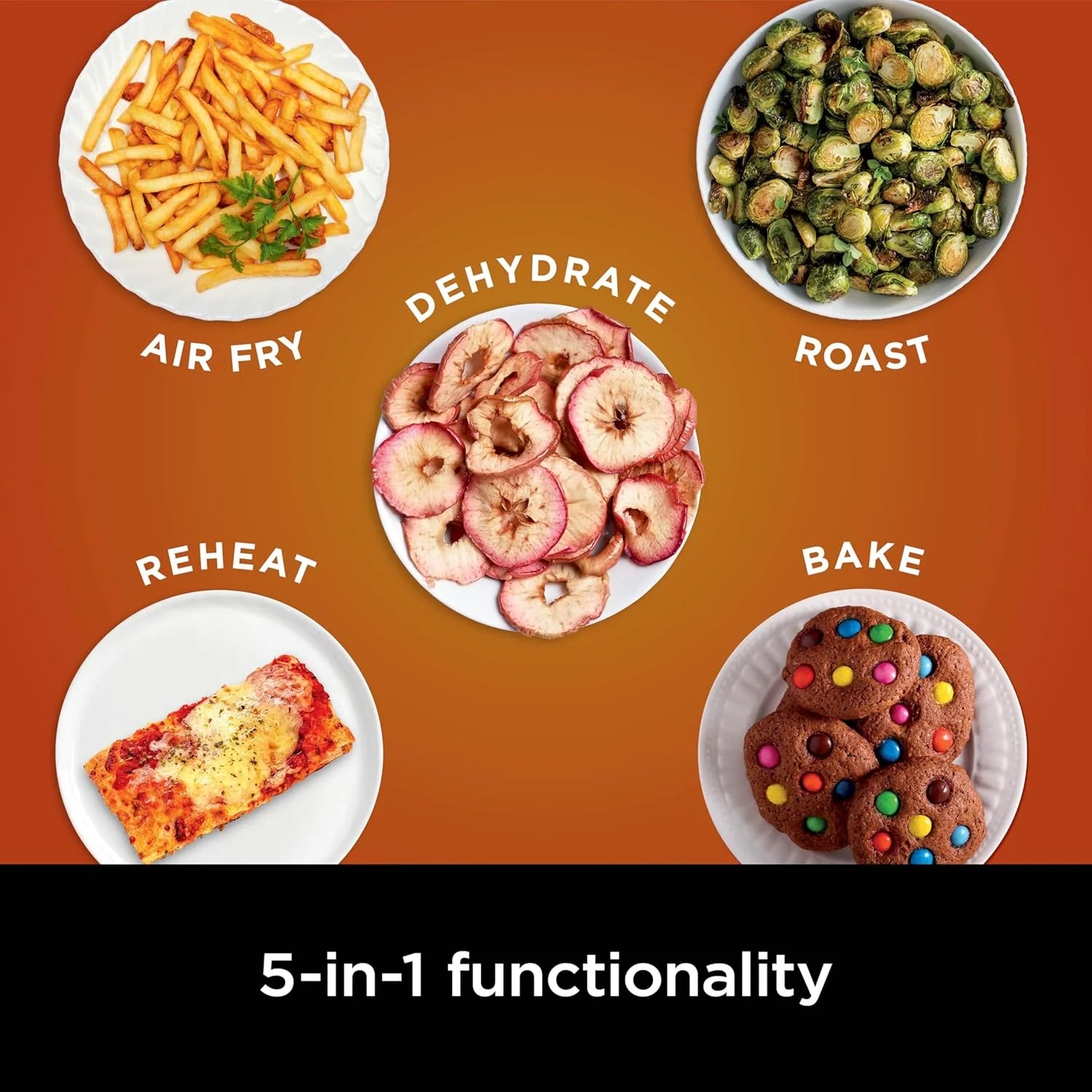 Ninja Air Fryer Pro 4-in-1 with 5 QT Capacity, Air Fry, Roast, Reheat, Dehydrate, Air Crisp Technology with 400F for hot, 120 Volts, Nonstick Basket & Crisper Plate, Grey, AF141