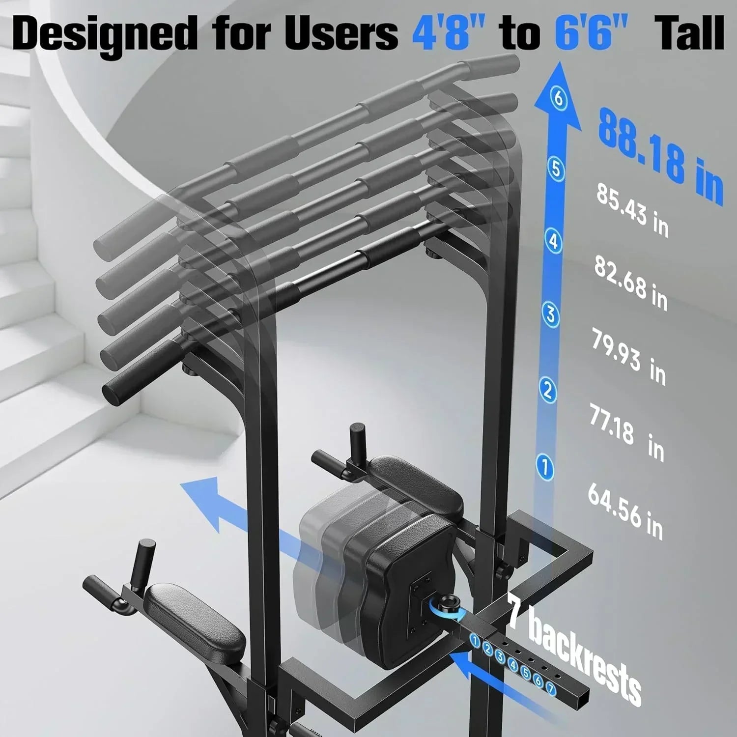 Sportsroyals Power Tower Pull Up Bar Station 450 lbs stable suspended immersion tilt station