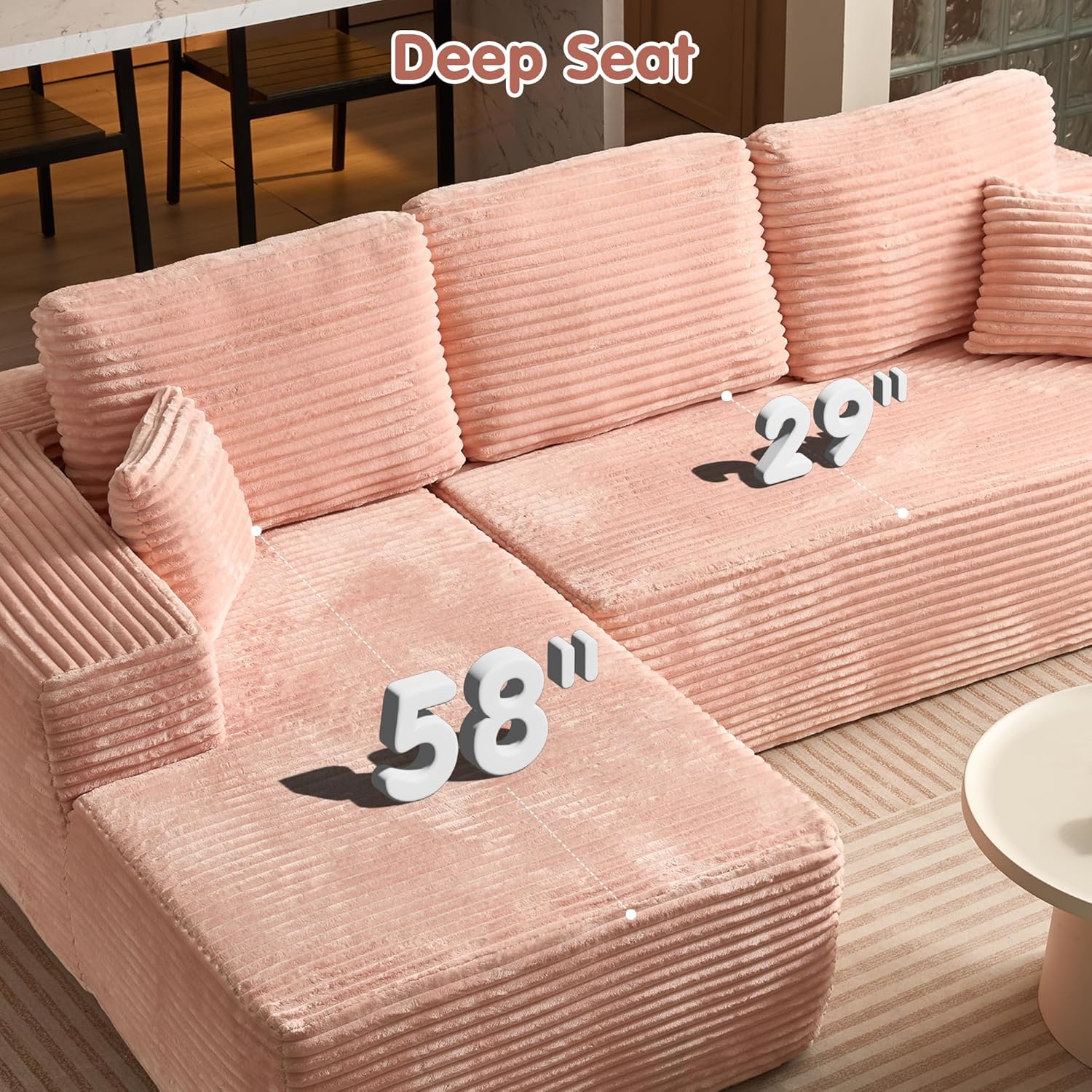 Ovios 104 Cloud Section Sofa L-shaped lounge chair, modern modular sofa