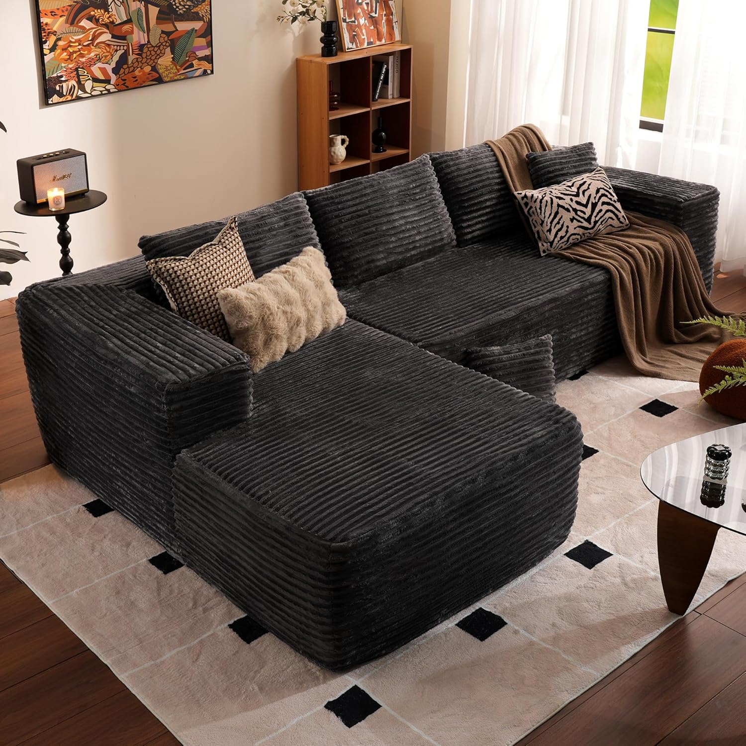 Ovios 104 Cloud Section Sofa L-shaped lounge chair, modern modular sofa