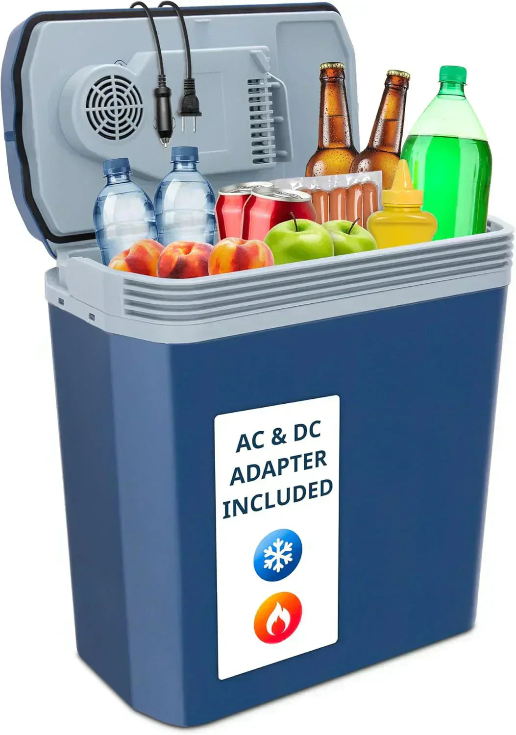 Electric Cooler & Warmer with Handle 24 L Portable Thermoelectric Fridge for Vehicles Trucks