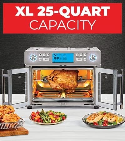 Emeril Lagasse Dual Zone 360 Air Fryer Oven Combo with French Door 25 QT Extra Large