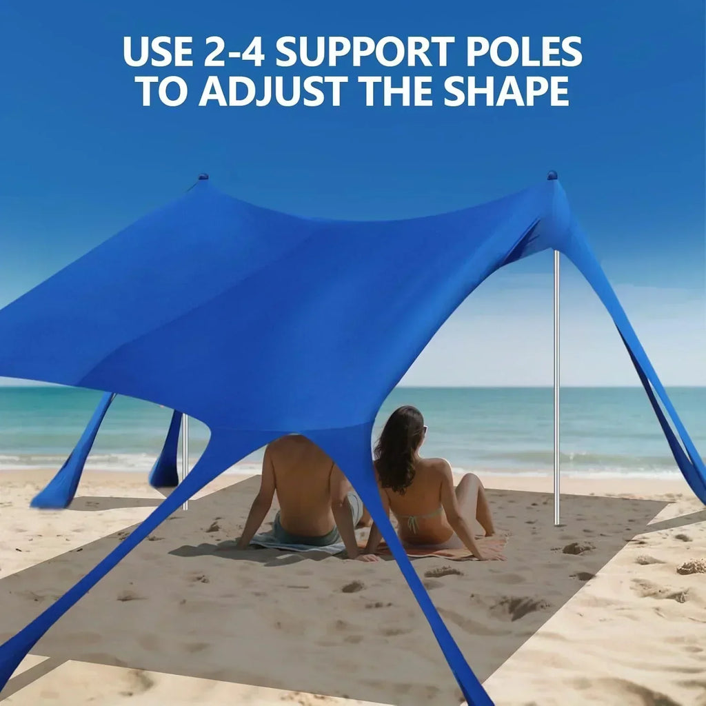 Beach Tent Sun Shelter 10 x 10 FT Beach Canopy Tent Sun Shade Heavy Duty UPF50+ Beach Tent