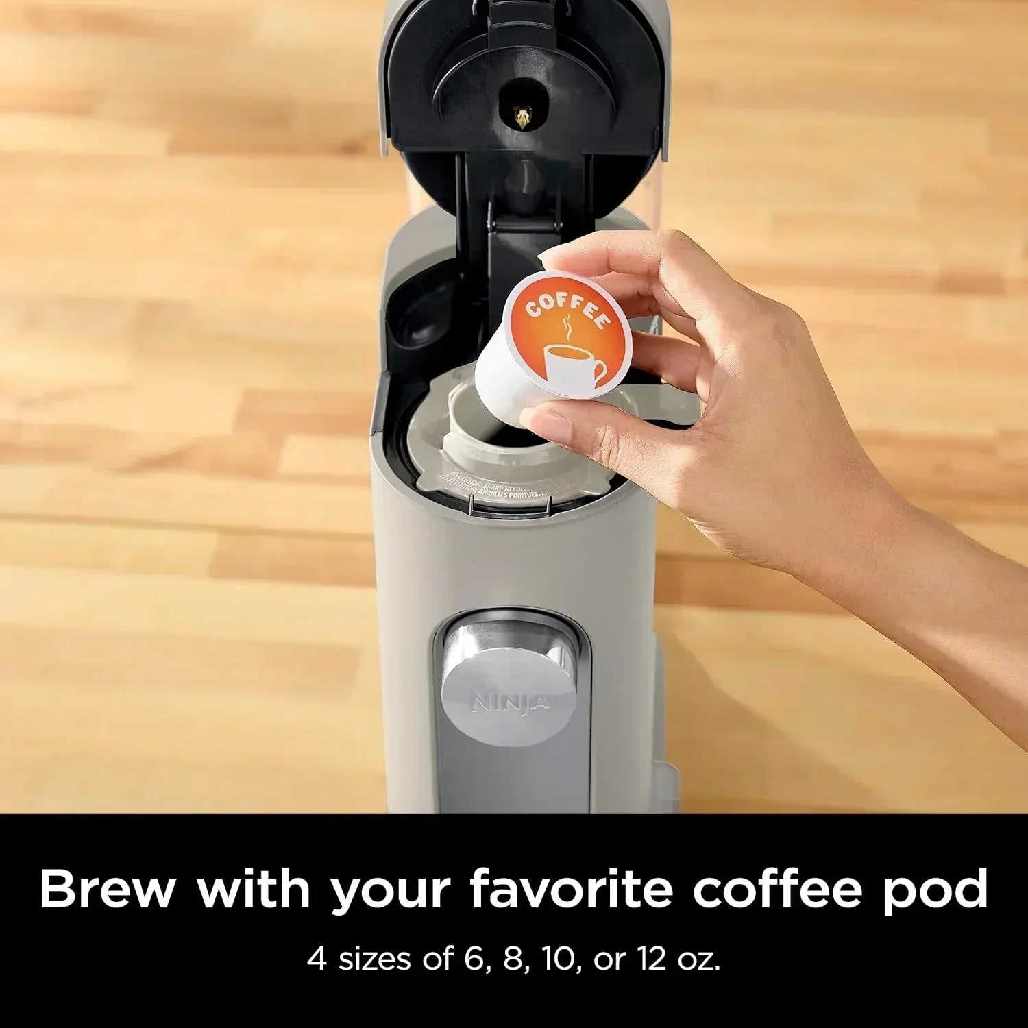Ninja Pods Grounds Single-Serve Coffee Maker K-Cup Pod Compatible Brews Grounds Compact Design