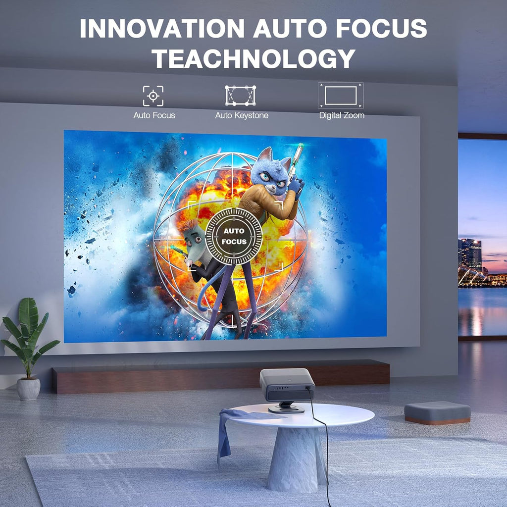 [Officially-Licensed APP & 2500 ANSI] 4K Projector with WiFi and Bluetooth,TOF Real-Time