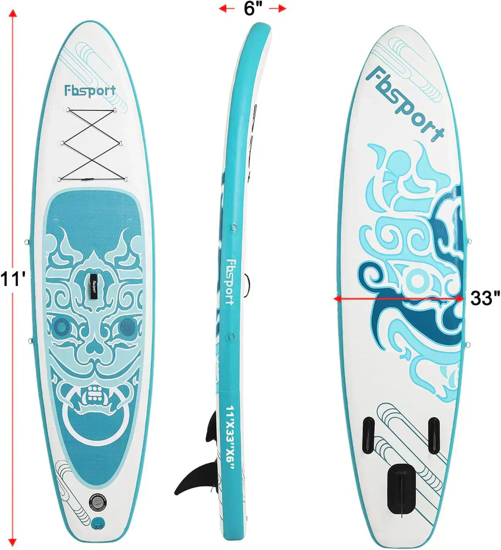 FBSPORT 11' Premium Stand Up Paddle Board Yoga Board with Durable SUP Accessories Carry Bag