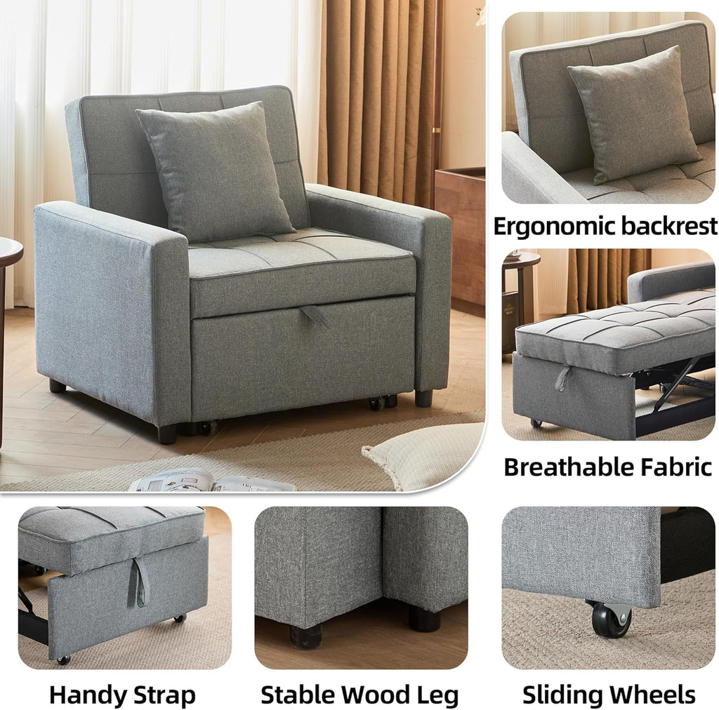 Sofa Bed Chair Convertible Sleeper Sofa with Pull-Out Bed