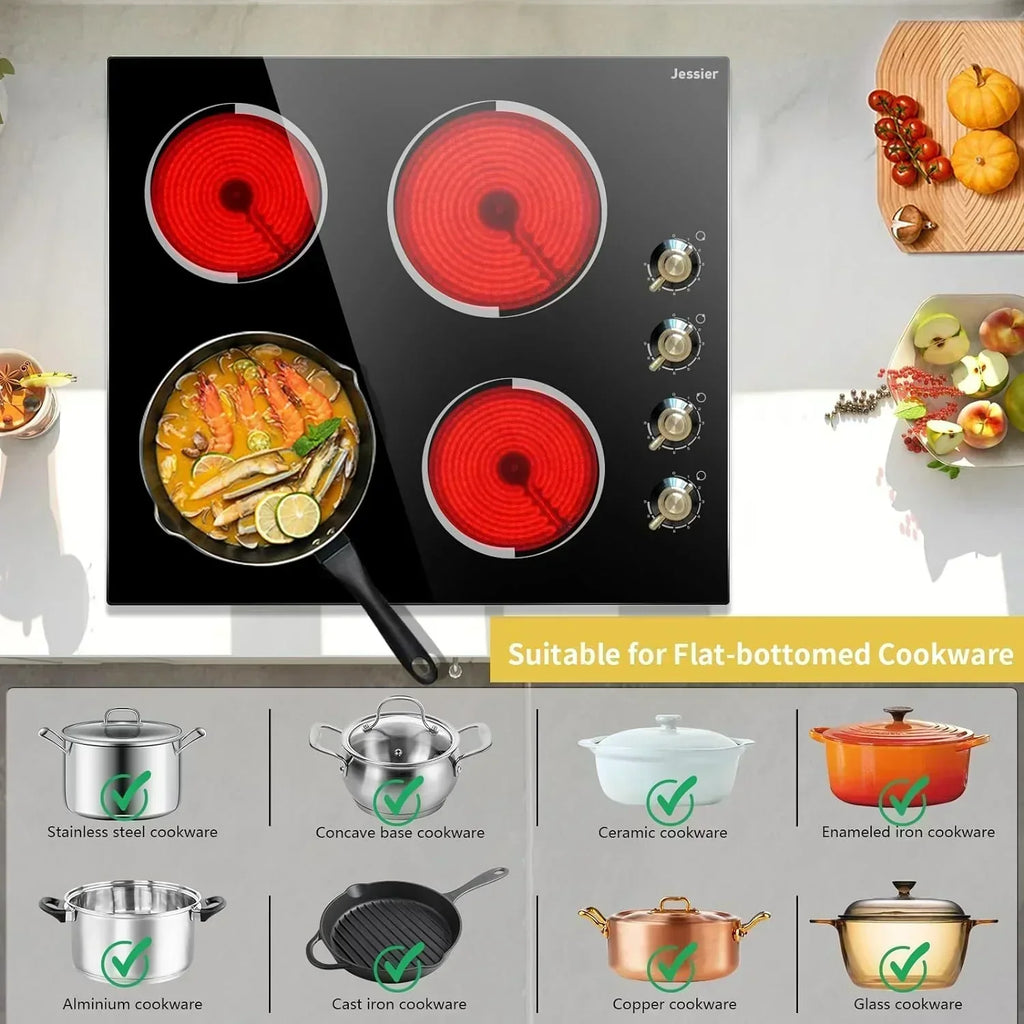 Electric Cooktop 30 Inch - 5 Burners Built-in Ceramic Cooktop 30 Electric Stove Top