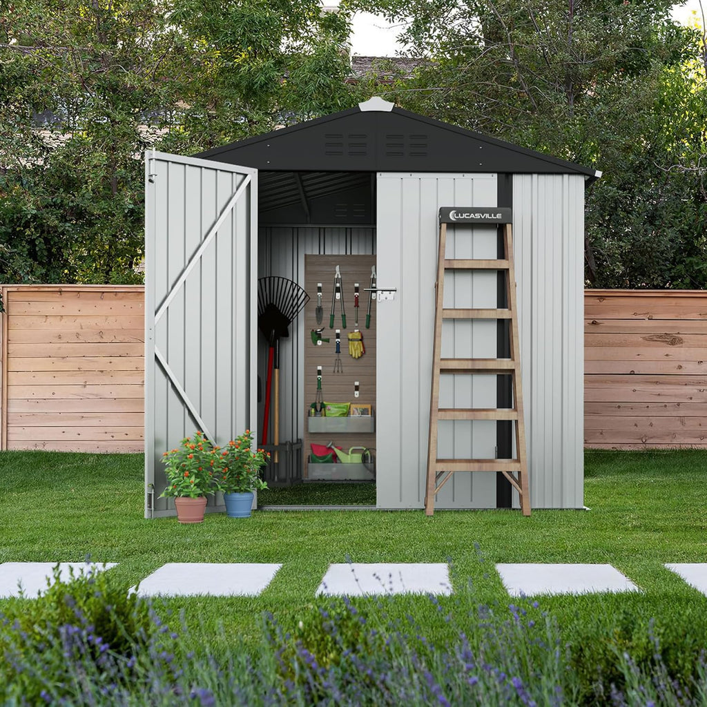 Devoko Outdoor Storage Shed Lockable Metal Garden Shed Steel Anti-Corrosion Storage House