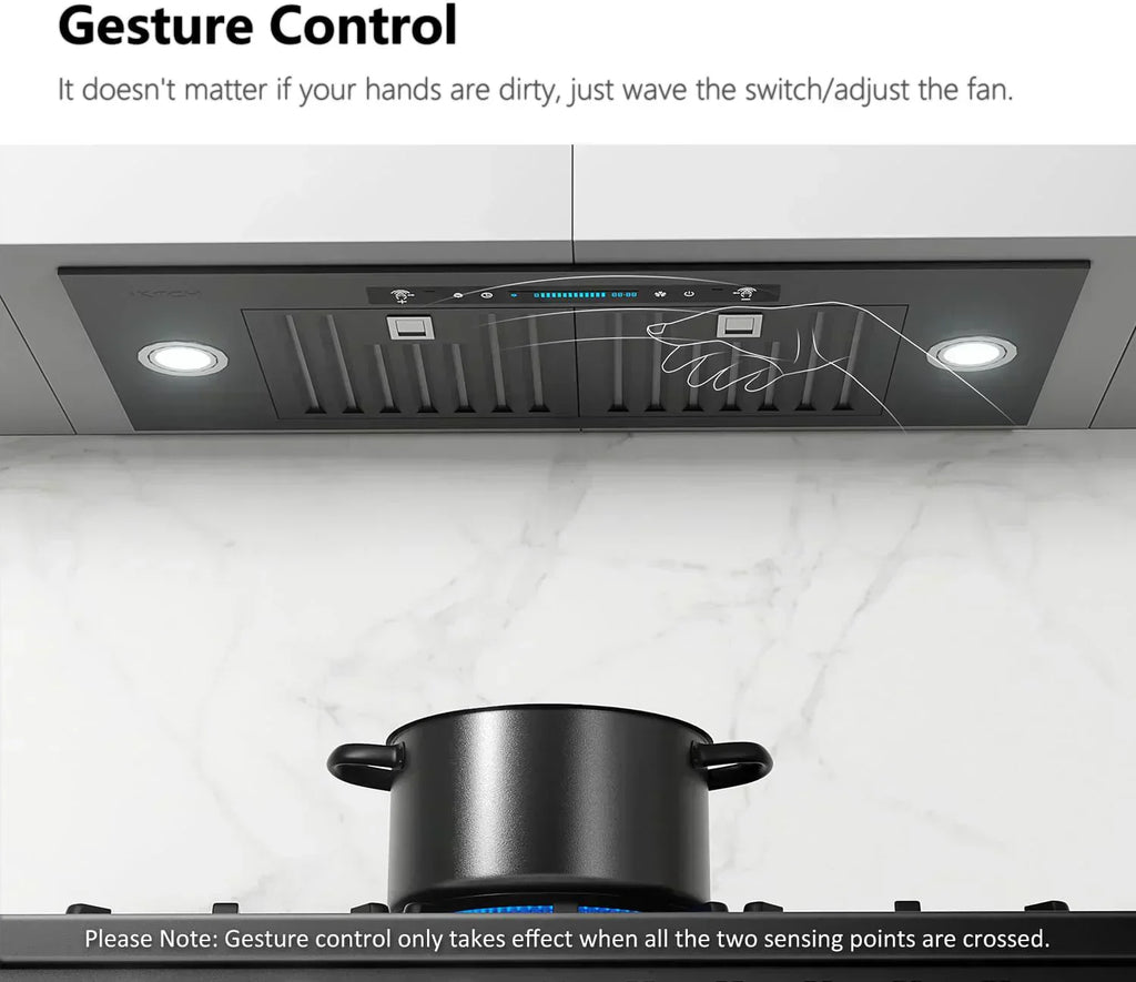 IKTCH 30 Built-in Plug-in Range Hood 900 CFM Stainless Steel Kitchen Range Hood