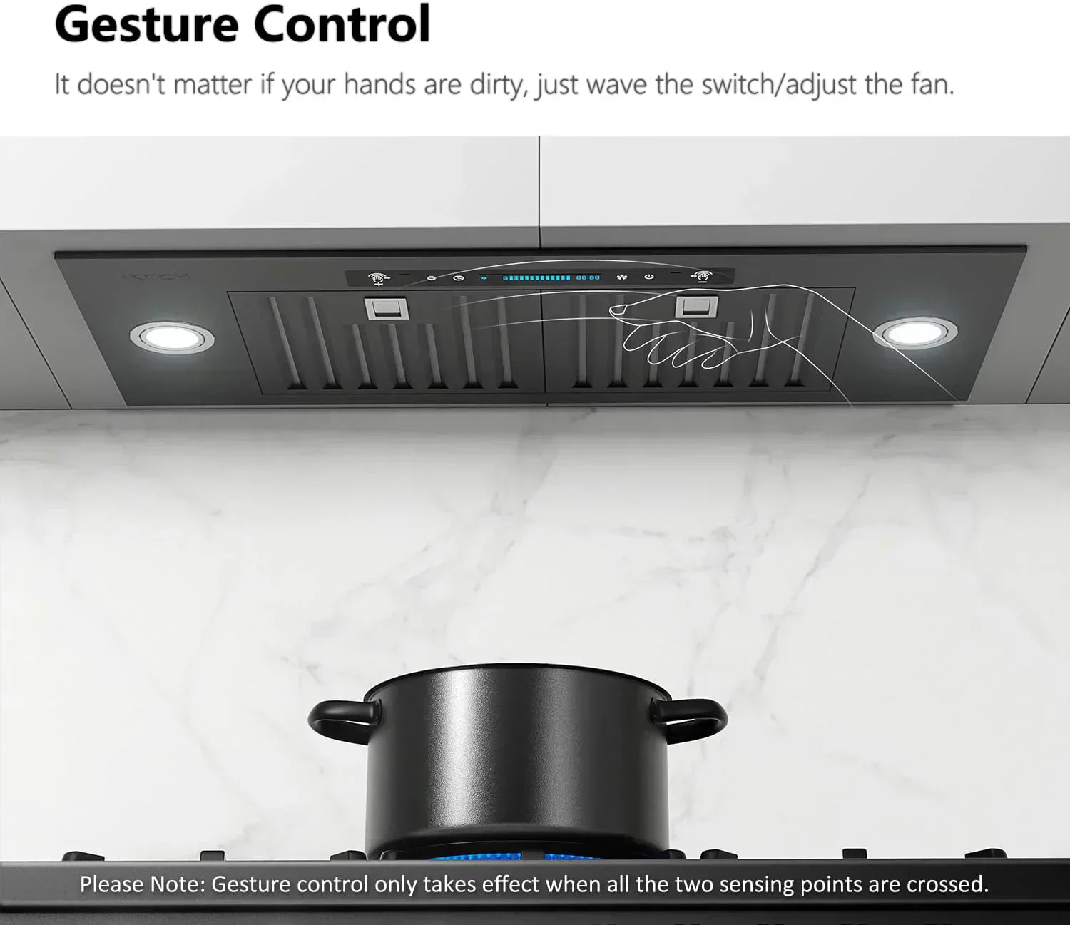IKTCH 30 Built-in Plug-in Range Hood 900 CFM Stainless Steel Kitchen Range Hood
