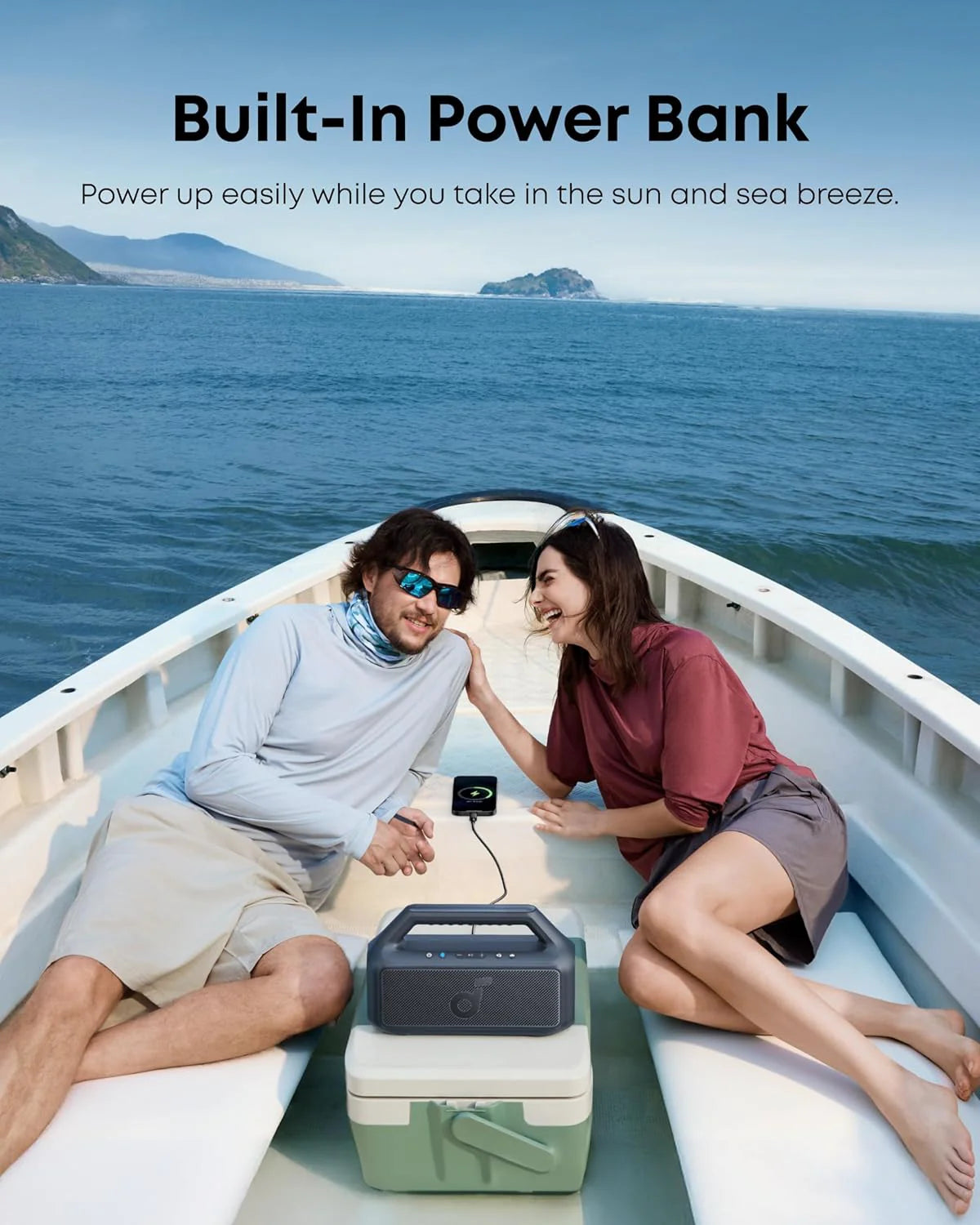 Outdoor Speaker, 80W, Subwoofer, BassUp 2.0, 24H Playtime, IPX7 Waterproof, Floatable, RGB Lights, USB-C, Custom EQ, Bluetooth 5.3, Portable for Camping, Beach, and Backyard