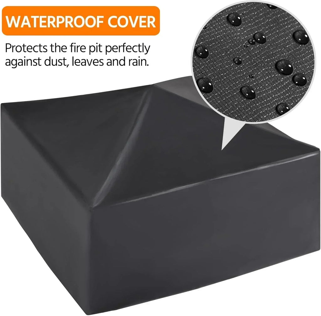 Yaheetech Multifunctional Fire Pit Table Square Metal Firepit Stove Backyard Patio Garden Fireplace