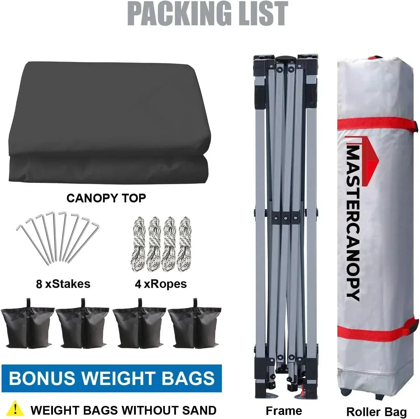 Durable Pop-up Canopy Tent with Roller Bag (10x10 Black)