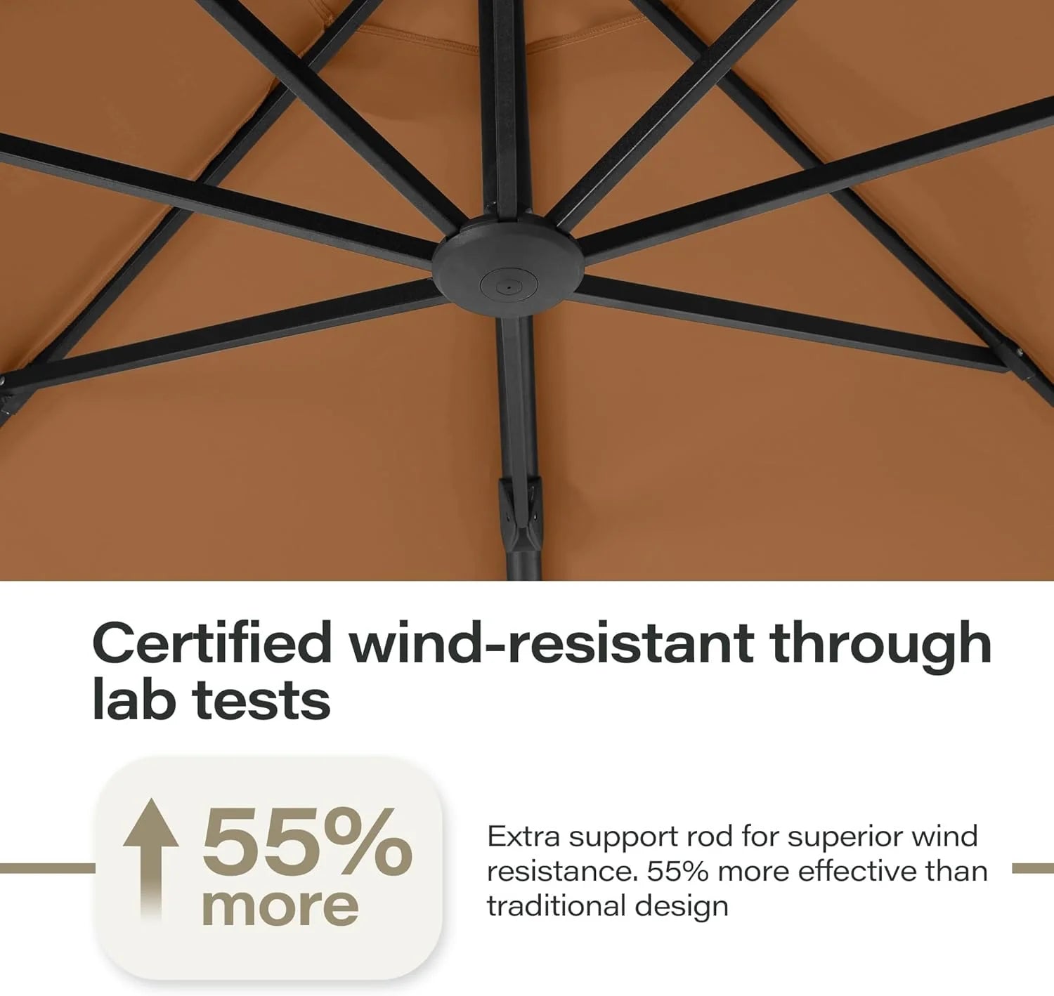 LAUSAINT HOME Outdoor Patio Umbrella with Base included, 11 FT Deluxe Curvy Cantilever Umbrella Heavy Duty Offset Hanging Umbrella with 360° Rotation for Market, Pool, Garden, Backyard, Deck (Beige)