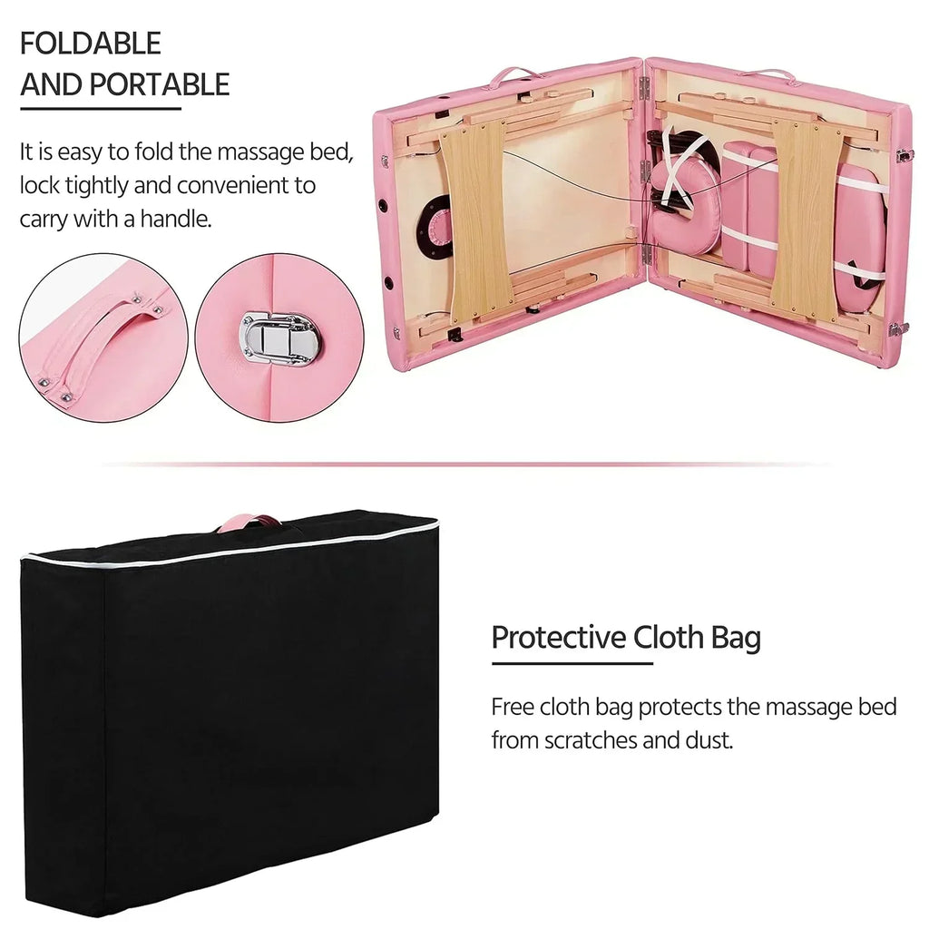 Yaheetech Massage Table Portable Lash Beds Spa Bed Massage Couch Foldable Spa Tables