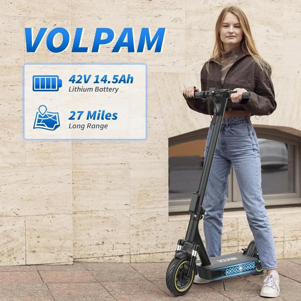 Volpam electric scooter Powerful electric motor Solid tires 28/21/12 mile range