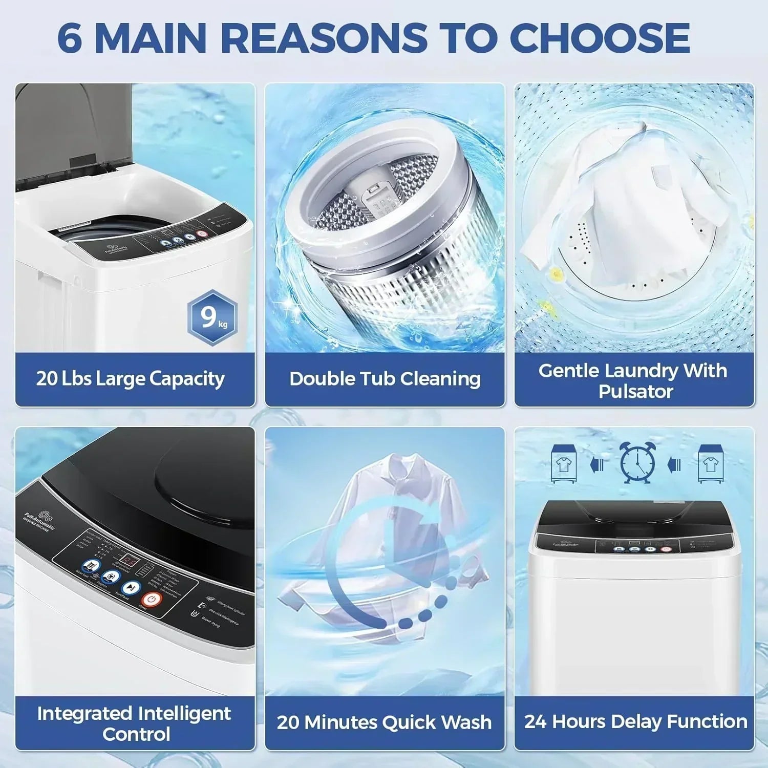 20Lbs Portable Washing Machine Nictemaw Portable Washer 2.8 Cu.ft Washer and Dryer Combo