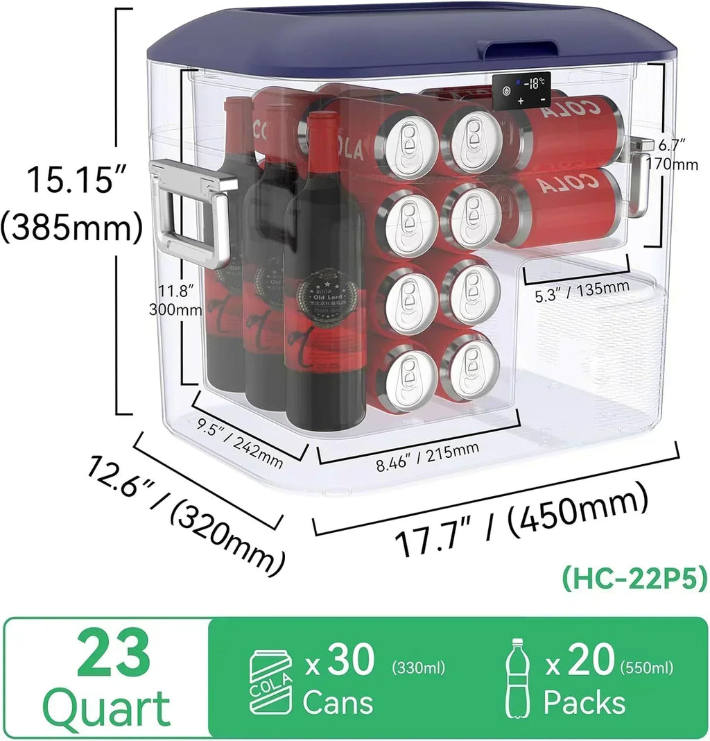 Car Fridge Portable 12 Volt Refrigerator 23 Quart (22 Liter) Freezer Compressor Cooler 12V/24V
