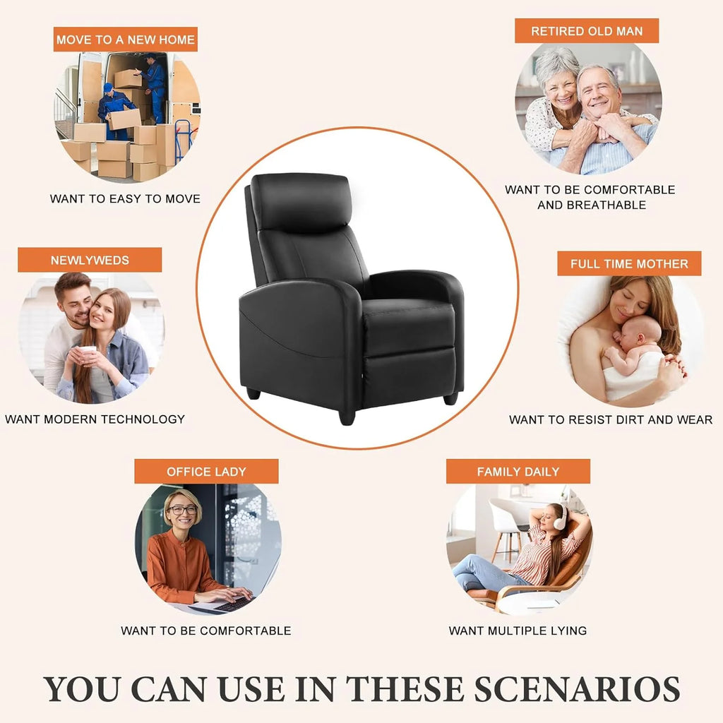 Sweetcrispy Recliner Chair, 360 Swivel Rocker Chair for Adults, Glider Rocker Recliners, Nursery Chairs for Living Room, High Back, Upholstered Deep Seat, Classical Brown