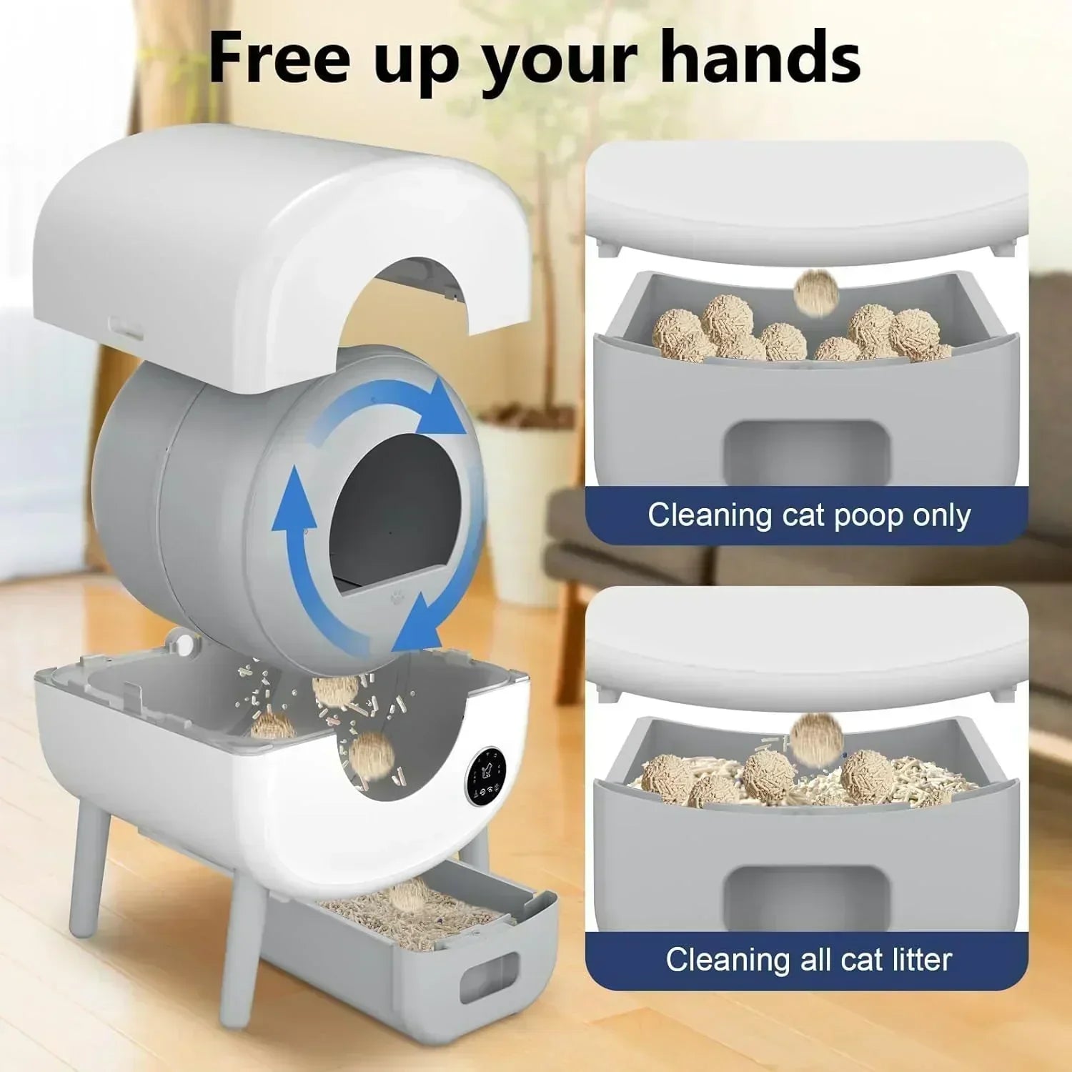 Self Cleaning Litter Box Large Capacity Automatic Cat Litter Box Self Cleaning for Cats