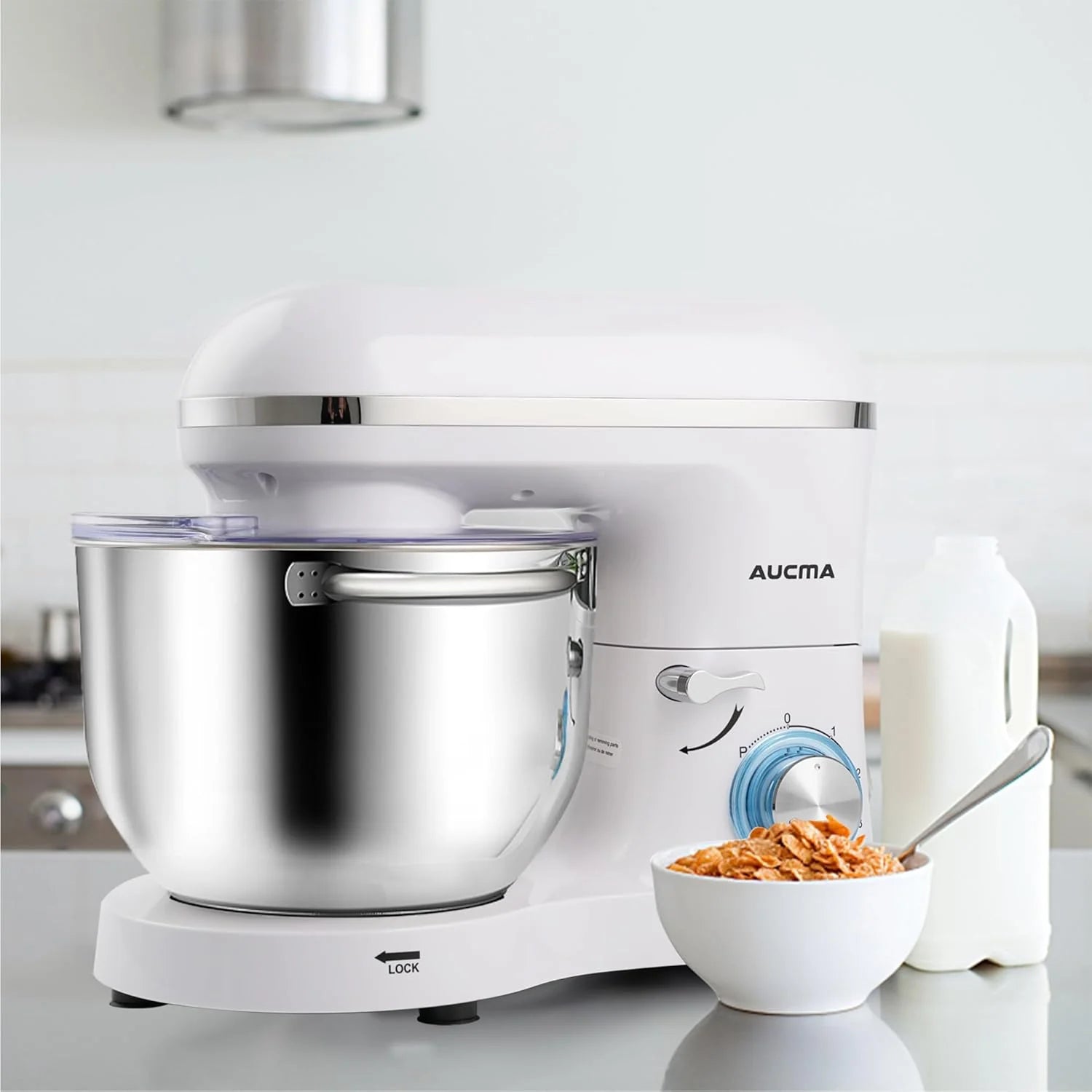 Aucma Stand Mixer,6.5-QT 660W 6-Speed Tilt-Head Food Mixer, Kitchen Electric Mixer with Dough Hook