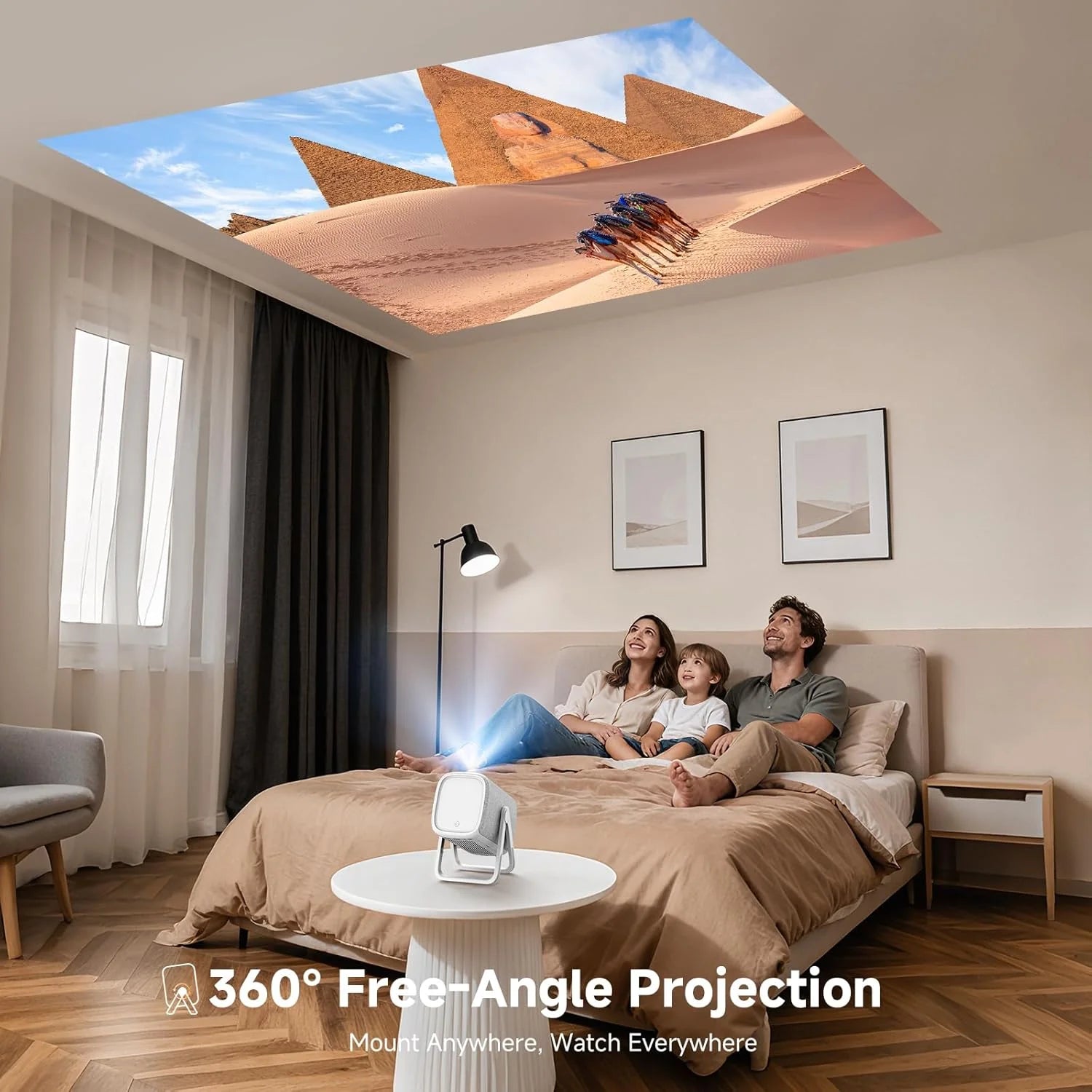 [Short Throw/1200ANSI/Built in Apps] 4K Outdoor Projector with WiFi and Bluetooth