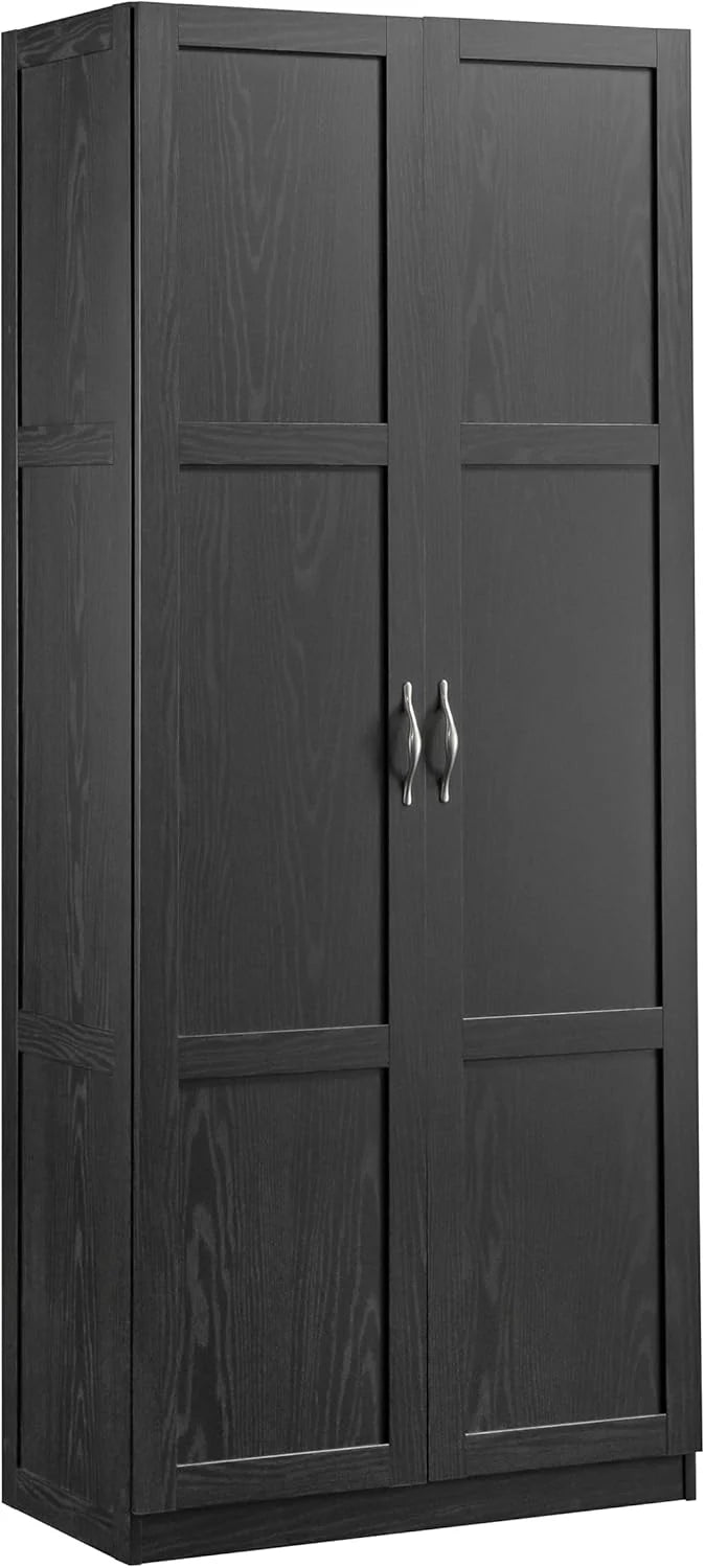 Sauder Storage Cabinet/ Pantry cabinets, 29.61  x D: 16.02  x H: 71.50, Cinnamon Cherry finish