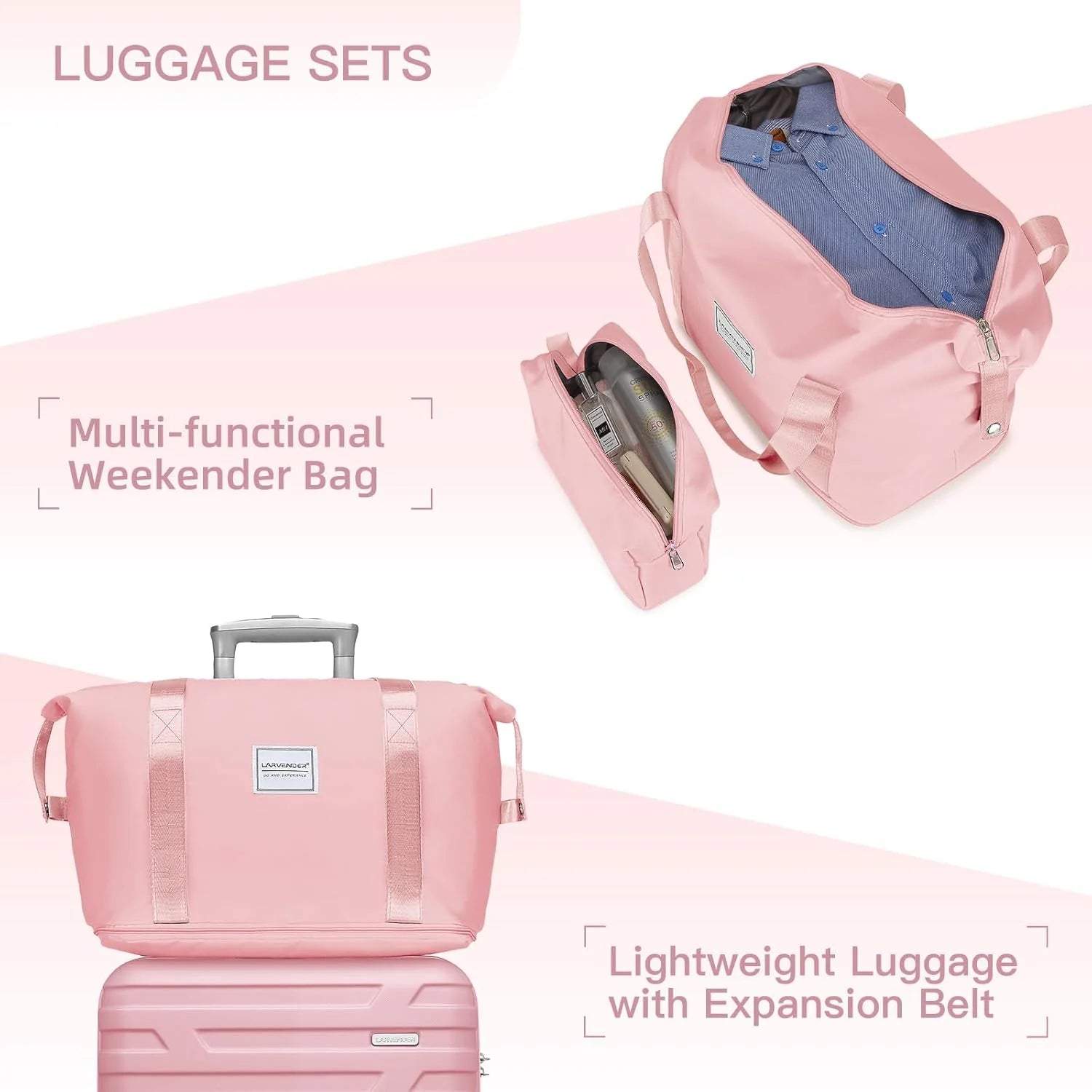 Luggage 6-piece hardshell expandable suitcase lightweight travel carry-on luggage set
