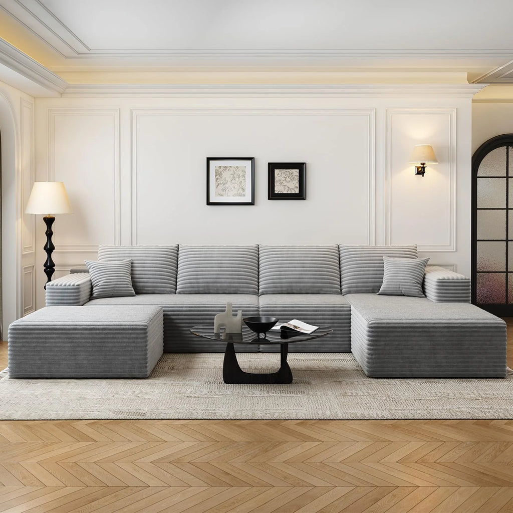 107.5 Cloud Modular Sectional Sofa Couch with L-Shape Chaise,Modern Minimalist Upholstered Couches