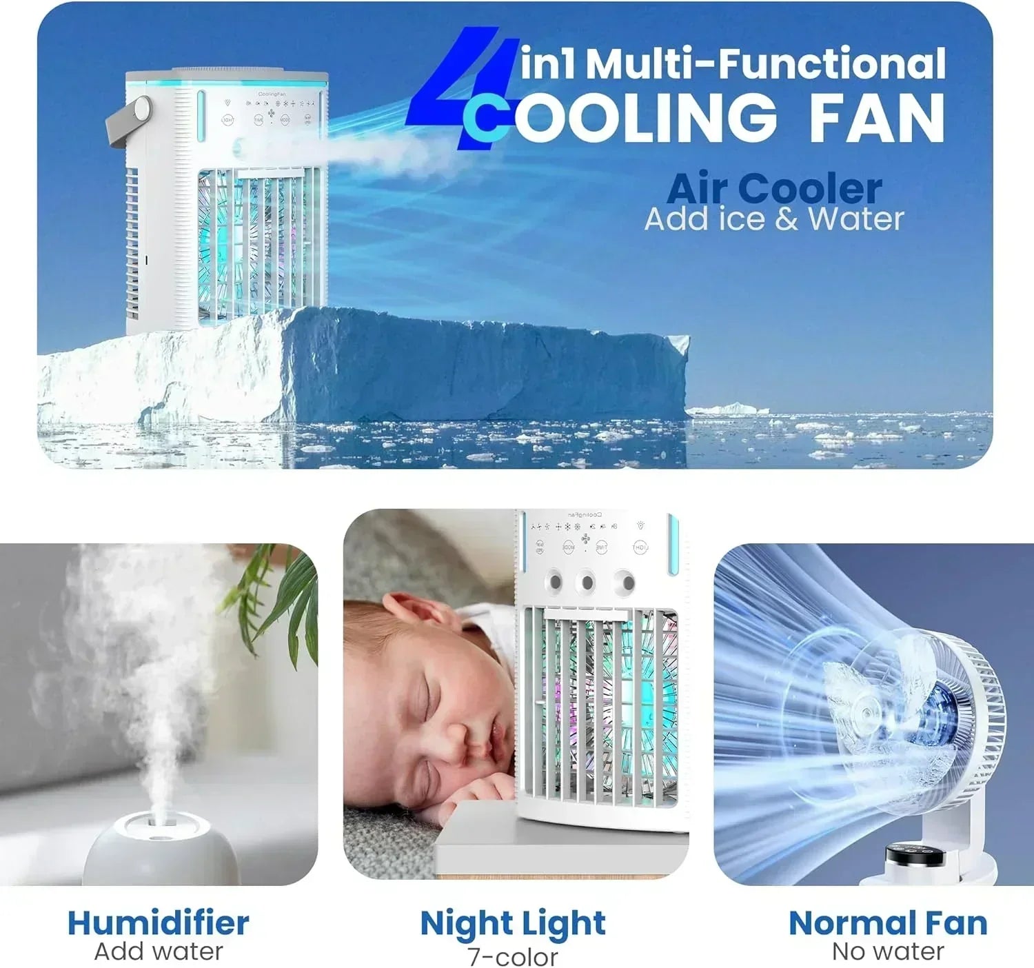 Portable Air Conditioners Fan Small Cooler Evaporative Air Conditioner Remote Mini Portable AC