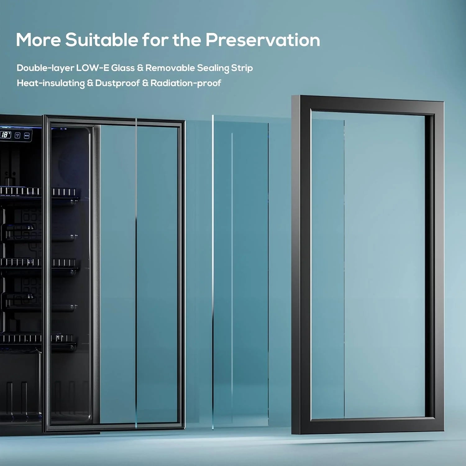 Beverage Refrigerator Cooler-120 Cans Freestanding Mini Fridge Cooler with Glass Door
