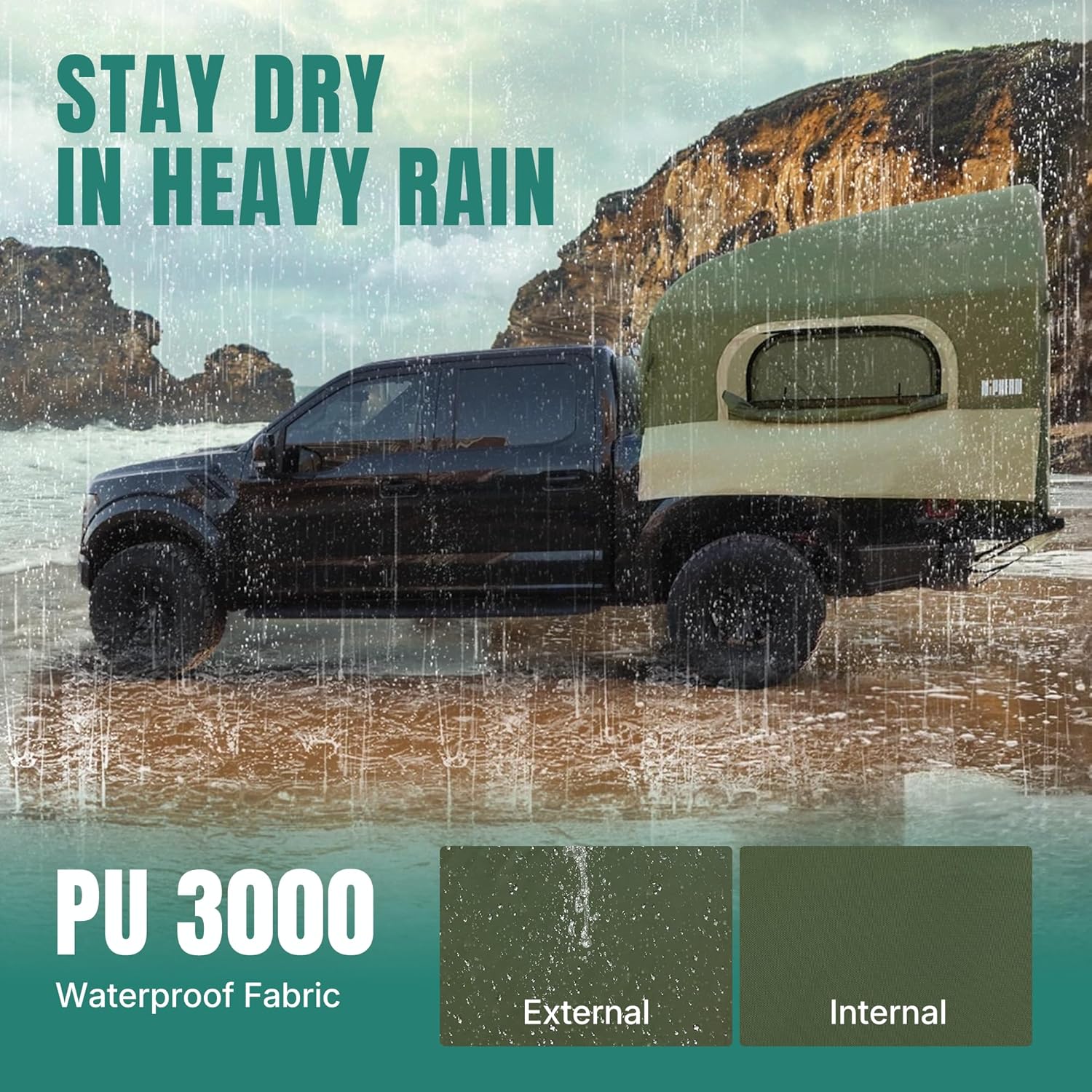 Truck Bed Tent 5.5ft-8ft Suitable for 2+1 People Family Inflatable Pickup Truck Tent