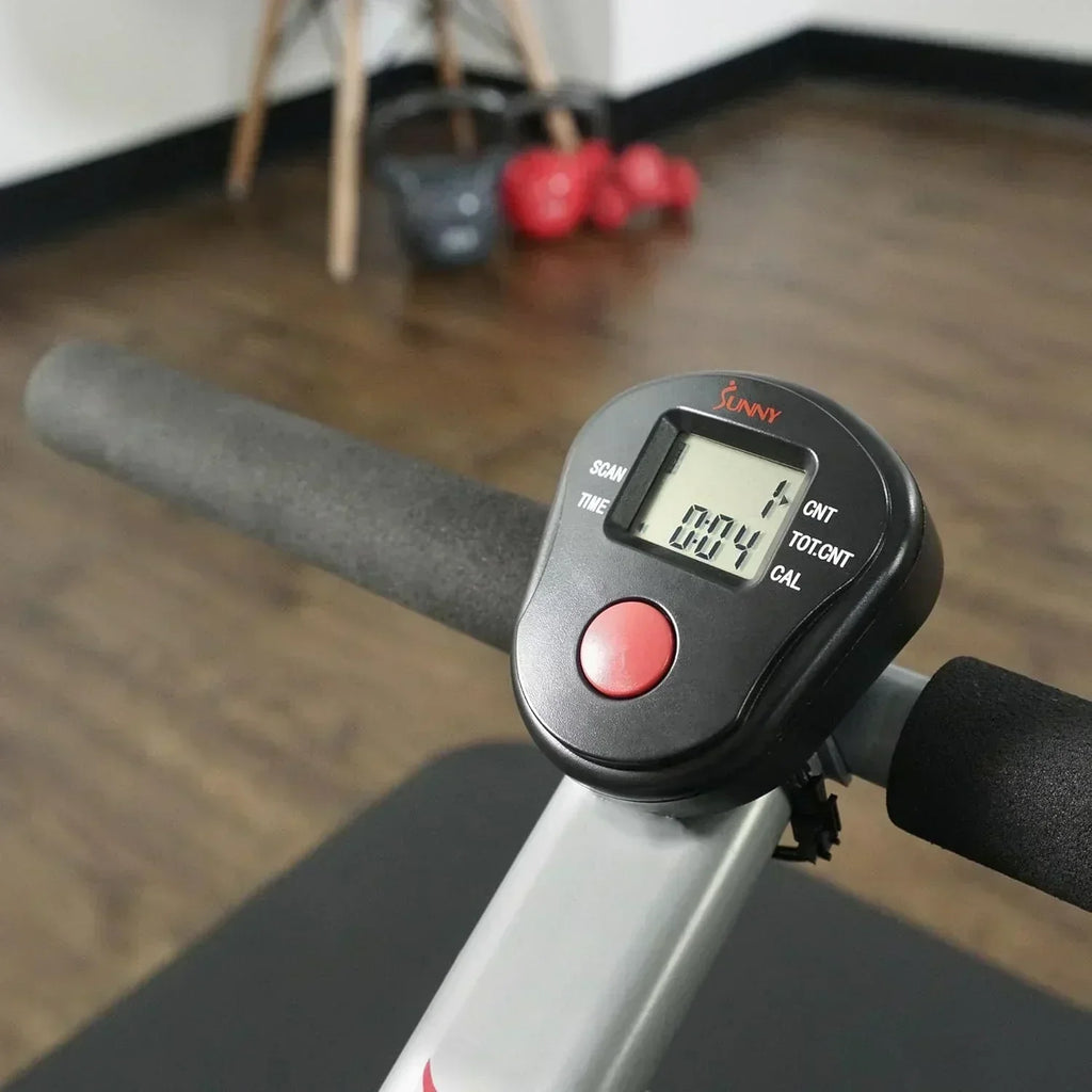 Sunny Health & Fitness Compact Adjustable Rowing Machine with 12 Levels of Resistance