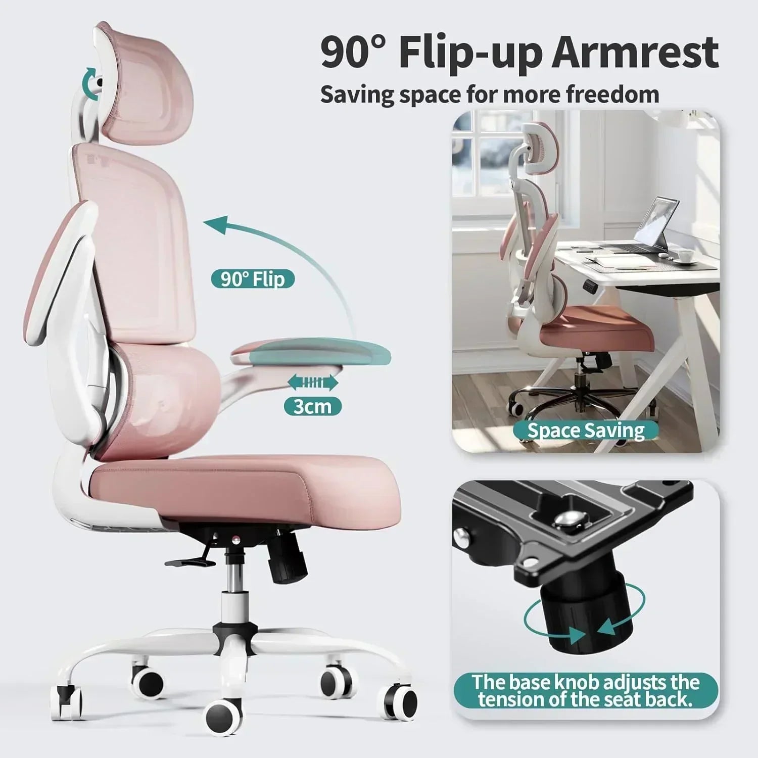 Office Chair Ergonomic Desk Chair 330 lbs Home Mesh Desk Chair Comfortable Gaming Chair