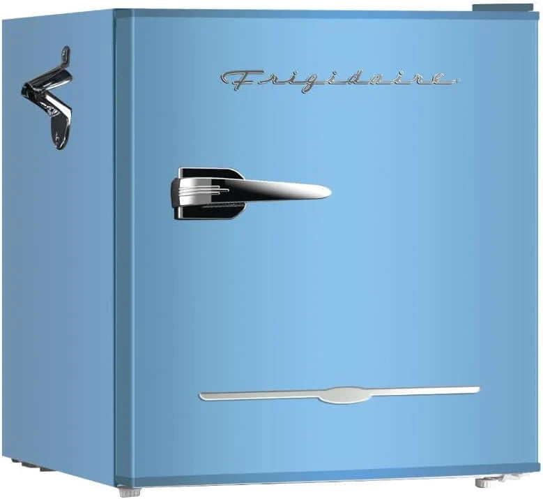 Frigidaire EFR176 Retro Compact Fridge with Chiller Mini Refrigerator with Built-in Bottle Opener for Office, Bedroom, Dorm Room or Cabin, 1.6 cu ft 16 D x 18 W x 18.5 H, Moonlight