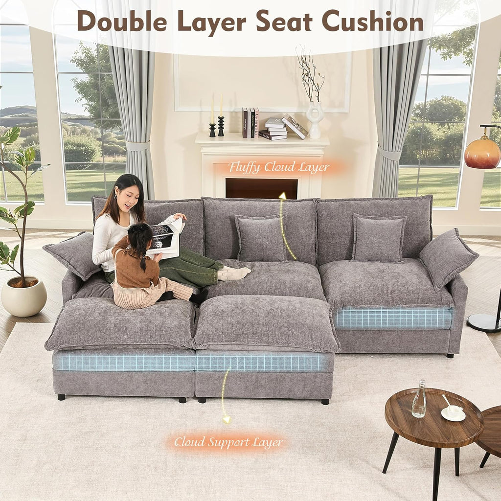 108 U-shaped sofa modular sofa three-seater comfortable cloud sofa