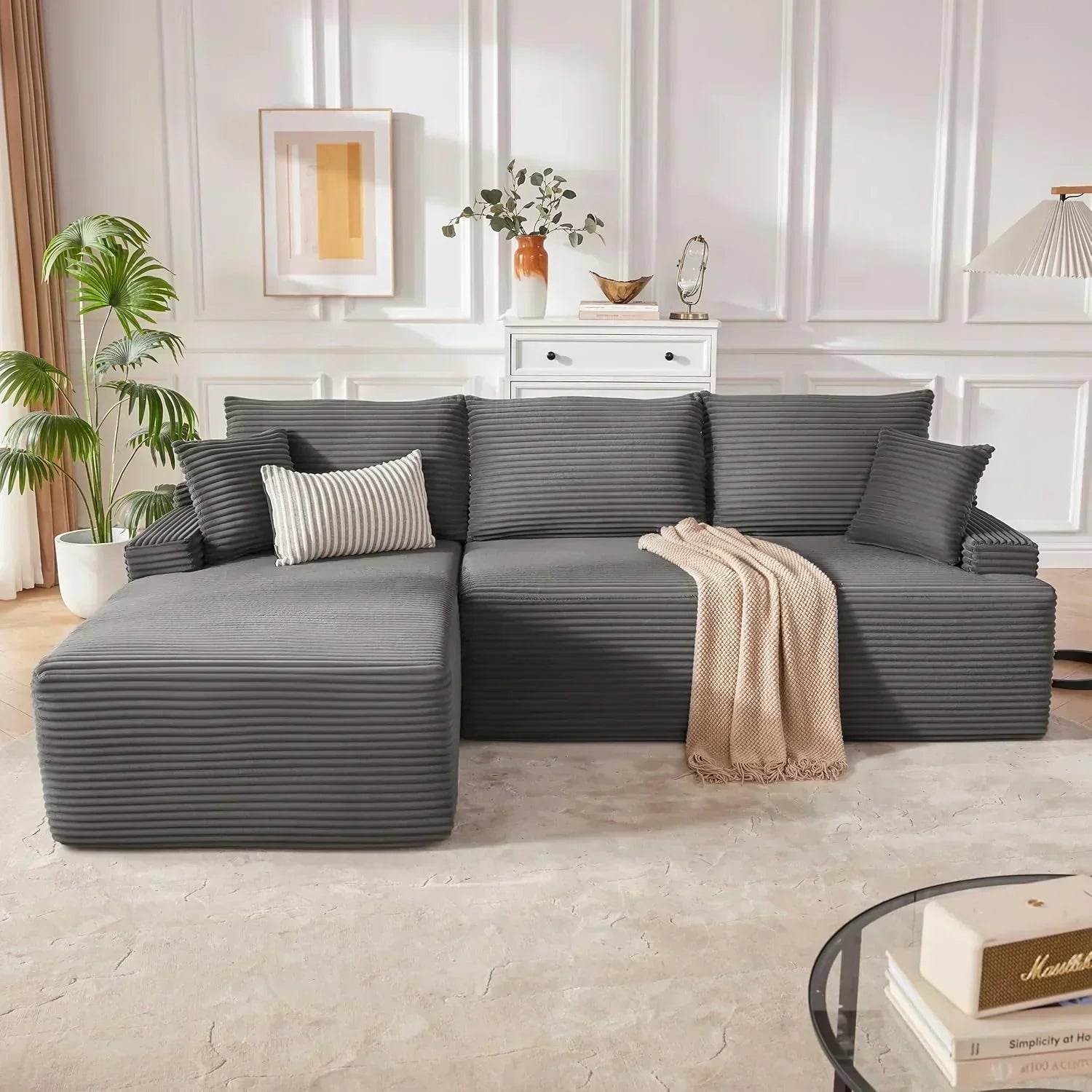 110-inch cloud sofa boneless sofa in the living room modular sofa with deep seats