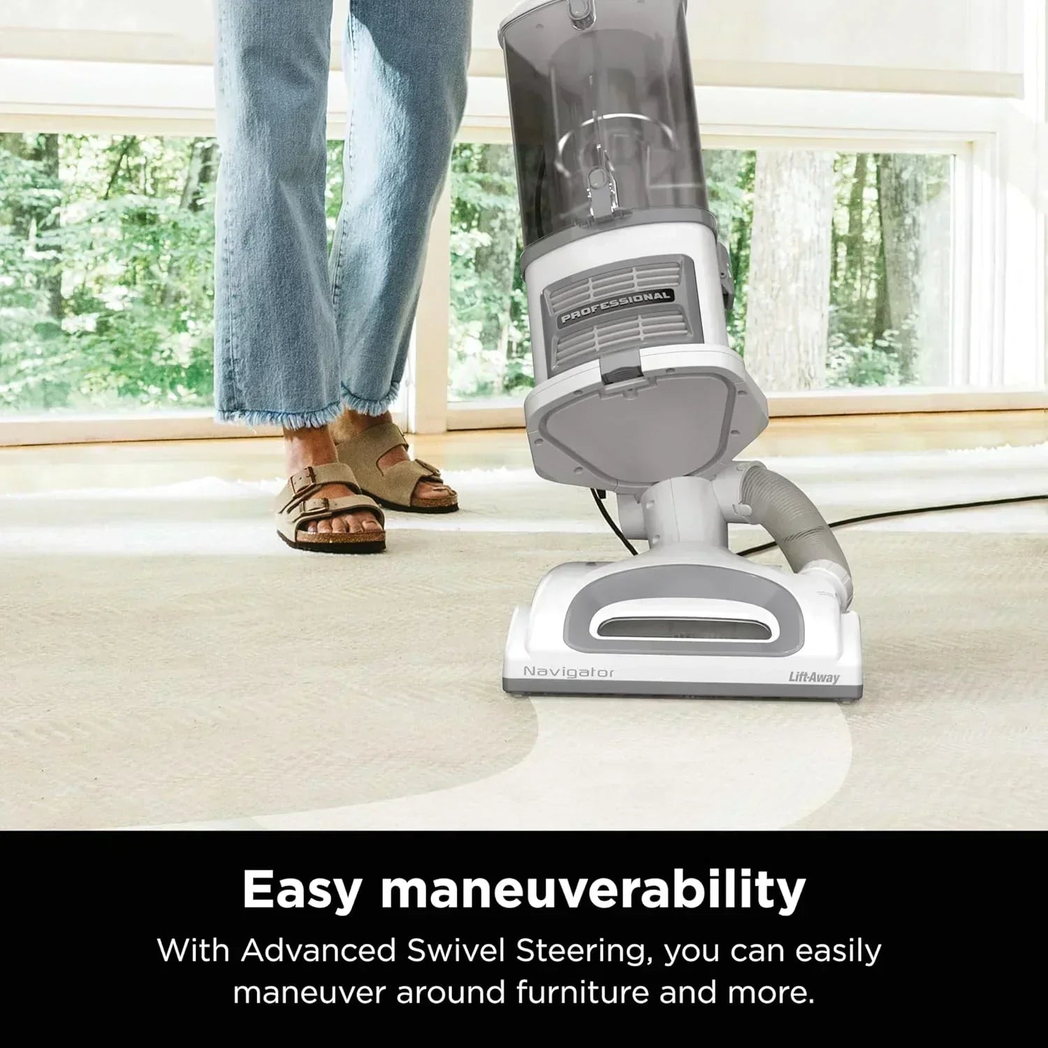 Upright Vacuum Navigator Lift-Away Deluxe Capacity HEPA Filter Swivel Steering Upholstery Tool