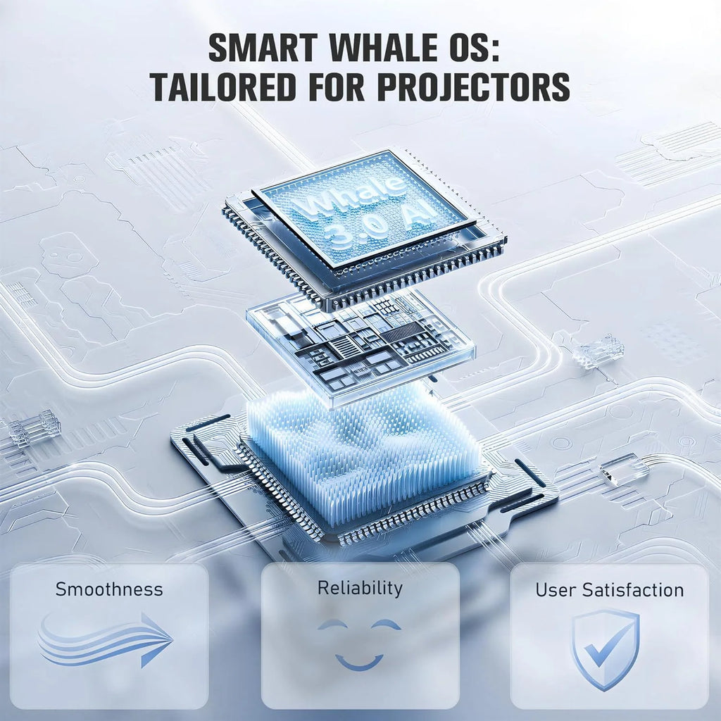 ��Officially-Licensed APP & 1800 ANSI��Smart Mini Projector with WiFi and Bluetooth 4K Support