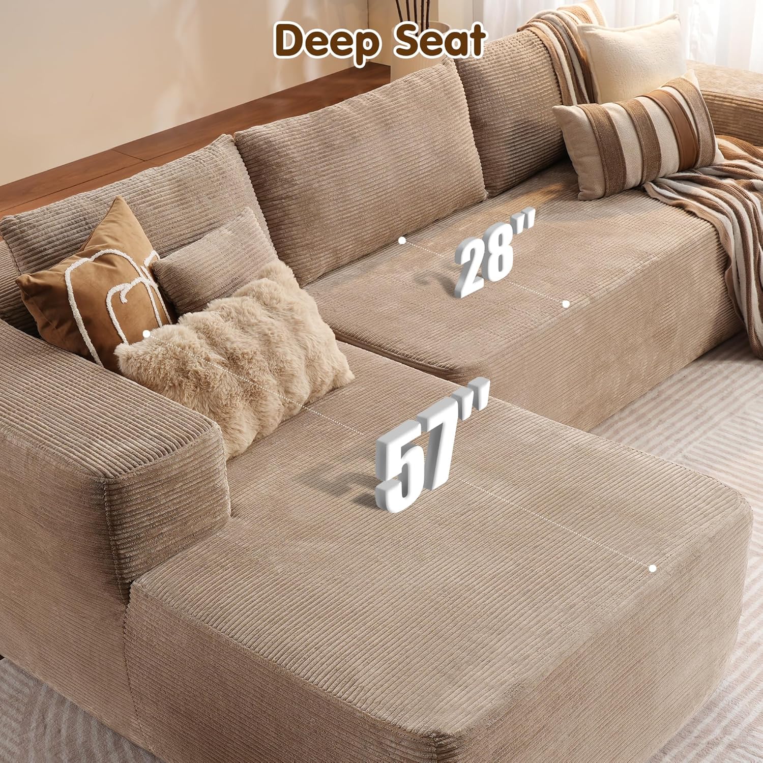 Ovios 104 Cloud Section Sofa L-shaped lounge chair, modern modular sofa