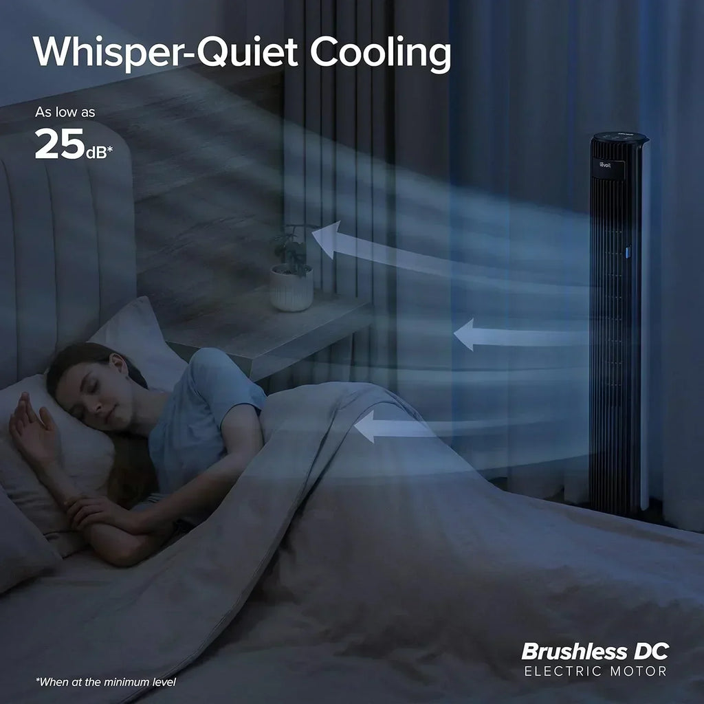 LEVOIT Tower Fan for Bedroom Standing Fan with 28dB Quiet for Sleep Remoter 12H Timer