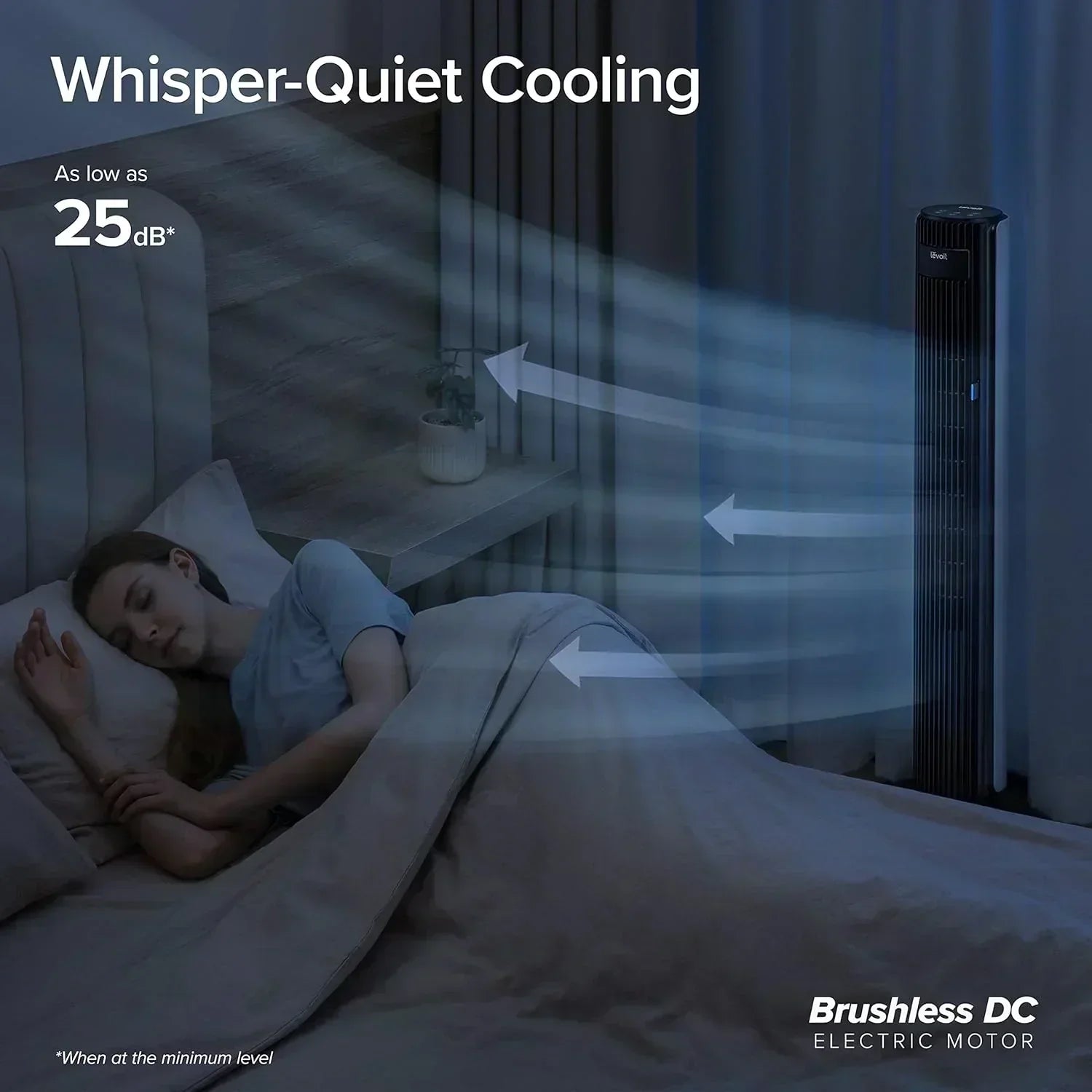 LEVOIT Tower Fan for Bedroom Standing Fan with 28dB Quiet for Sleep Remoter 12H Timer