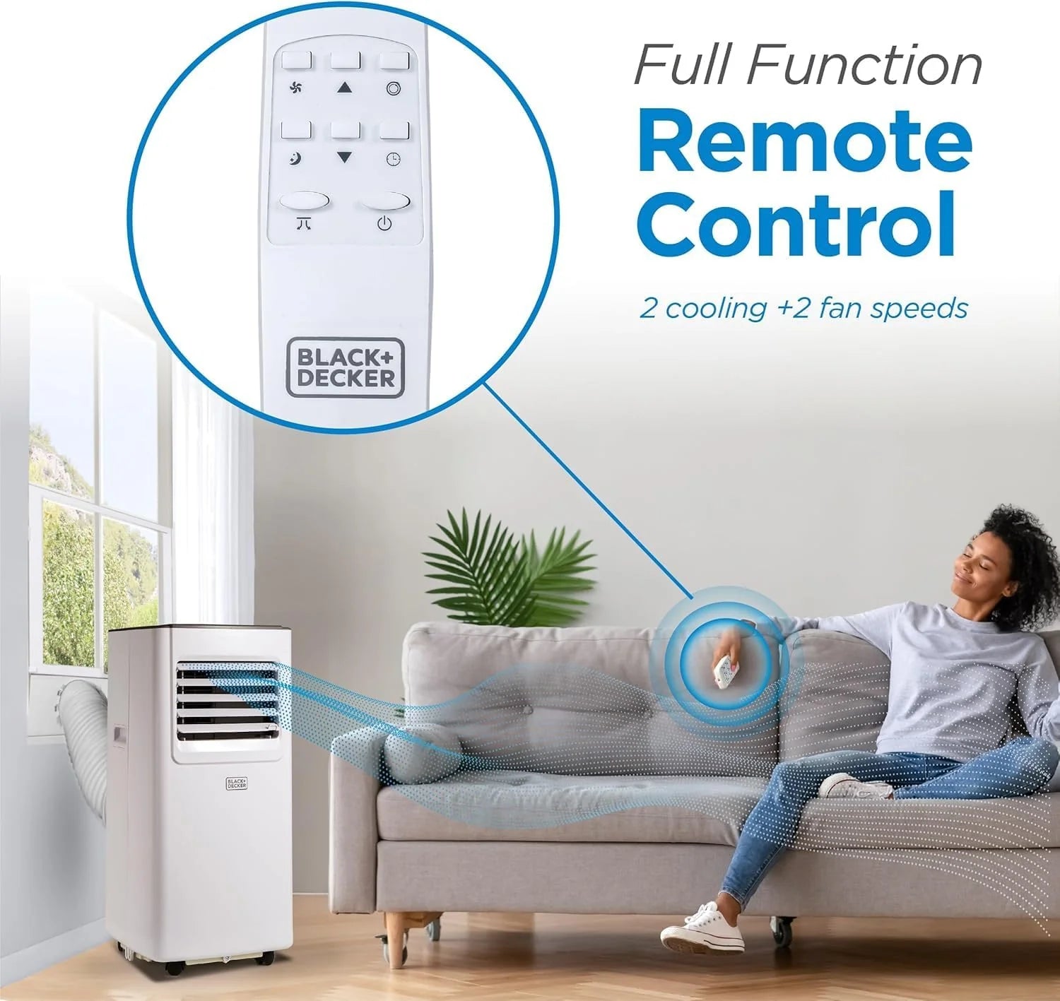 BLACK+DECKER 8,000 BTU Portable Air Conditioner with Wifi & Remote Control, 3-1-in AC, Fan & Dehumidifier, with App, Alexa & Google Assistant, Window Kit