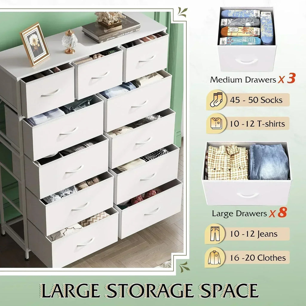 Storage Organizer Unit 11 Fabric Bins Storage Drawers Organizer Steel Frame Tall Storage Tower