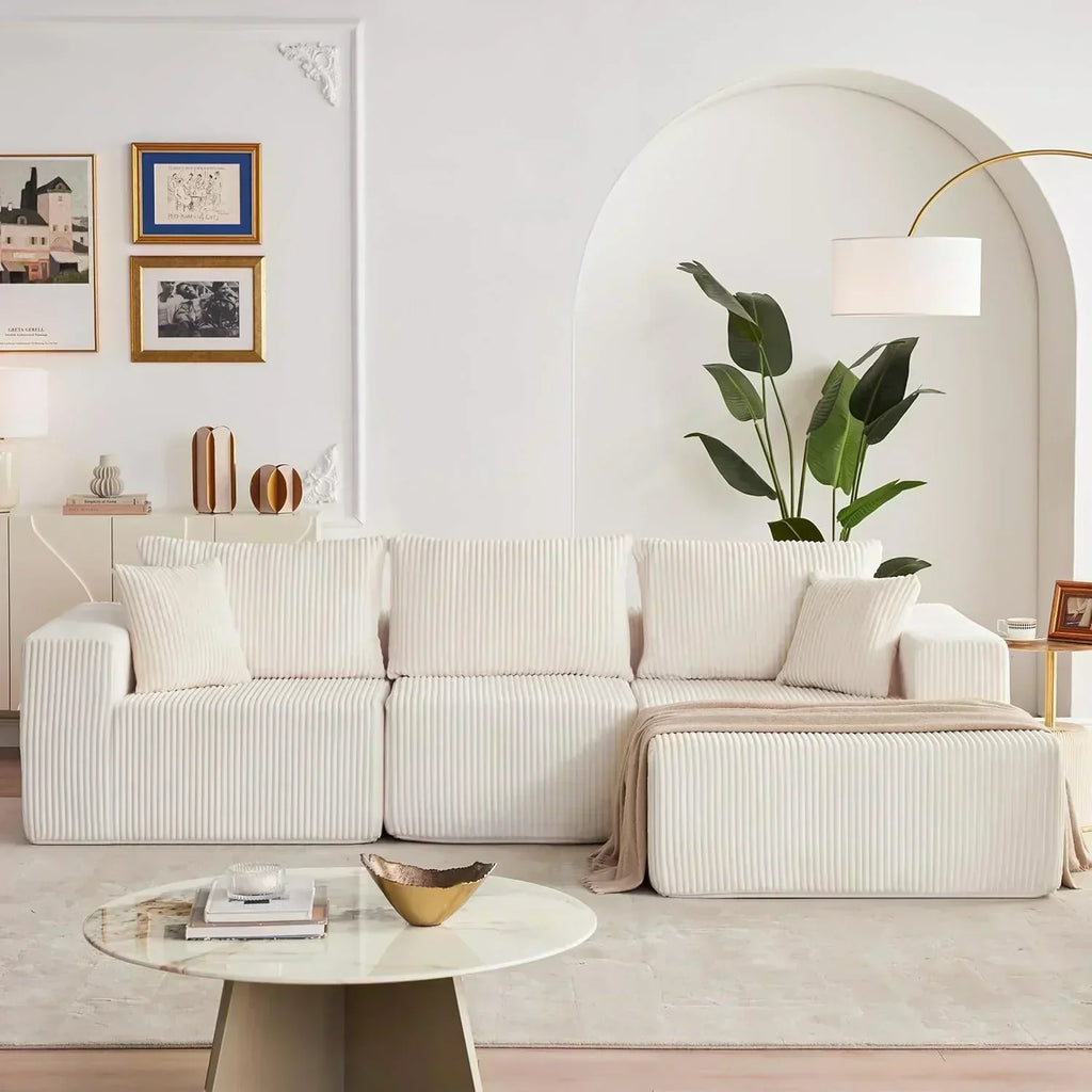 108-inch modular sofa cloud modular sofa with deep seat and reclining chair upholstered sofa