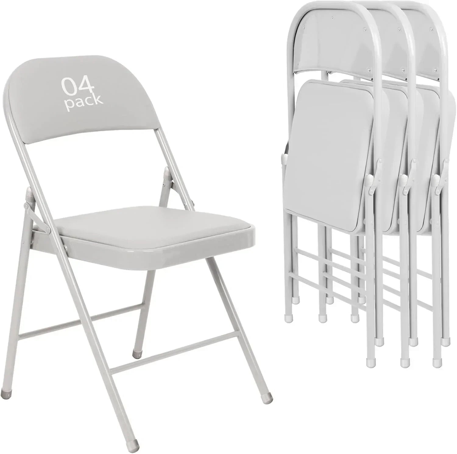 6 Pack Black Folding Chairs with Leather Chairs Events Office Wedding Party Upholstered Chairs