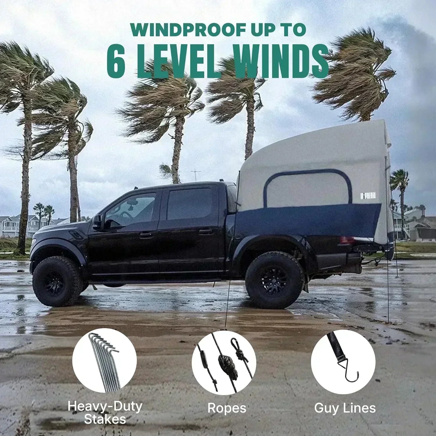 Truck Bed Tent 5.5ft-8ft Suitable for 2+1 People Family Inflatable Pickup Truck Tent